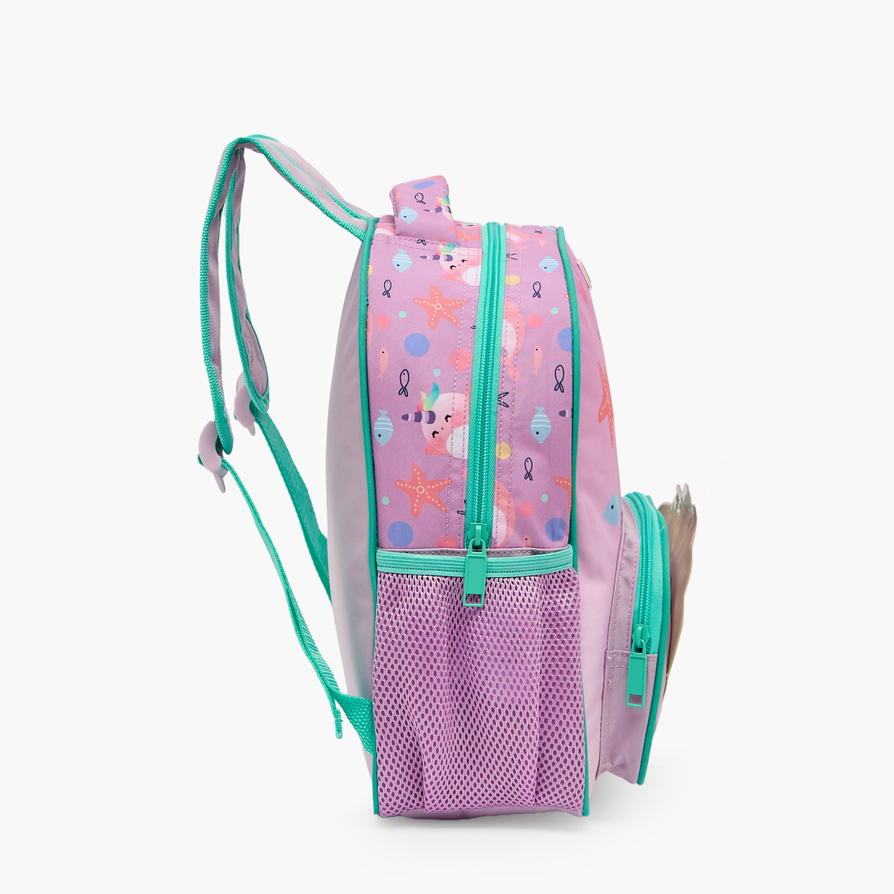 MustTeam Mermaid Print 3-Piece Backpack Set for Girls 2-5 Years with Lunch Box and Pouch - 12 inches-school-bagsandbackpacks-backpacks-image-10