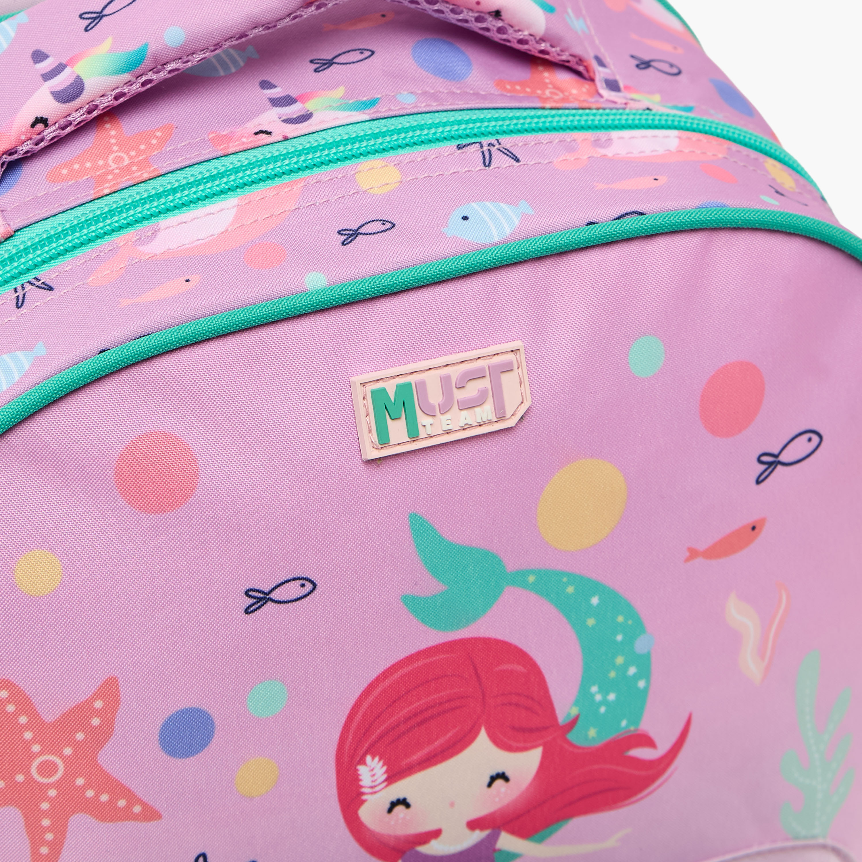 MustTeam Mermaid Print 3-Piece Backpack Set for Girls 2-5 Years with Lunch Box and Pouch - 12 inches-school-bagsandbackpacks-backpacks-image-7