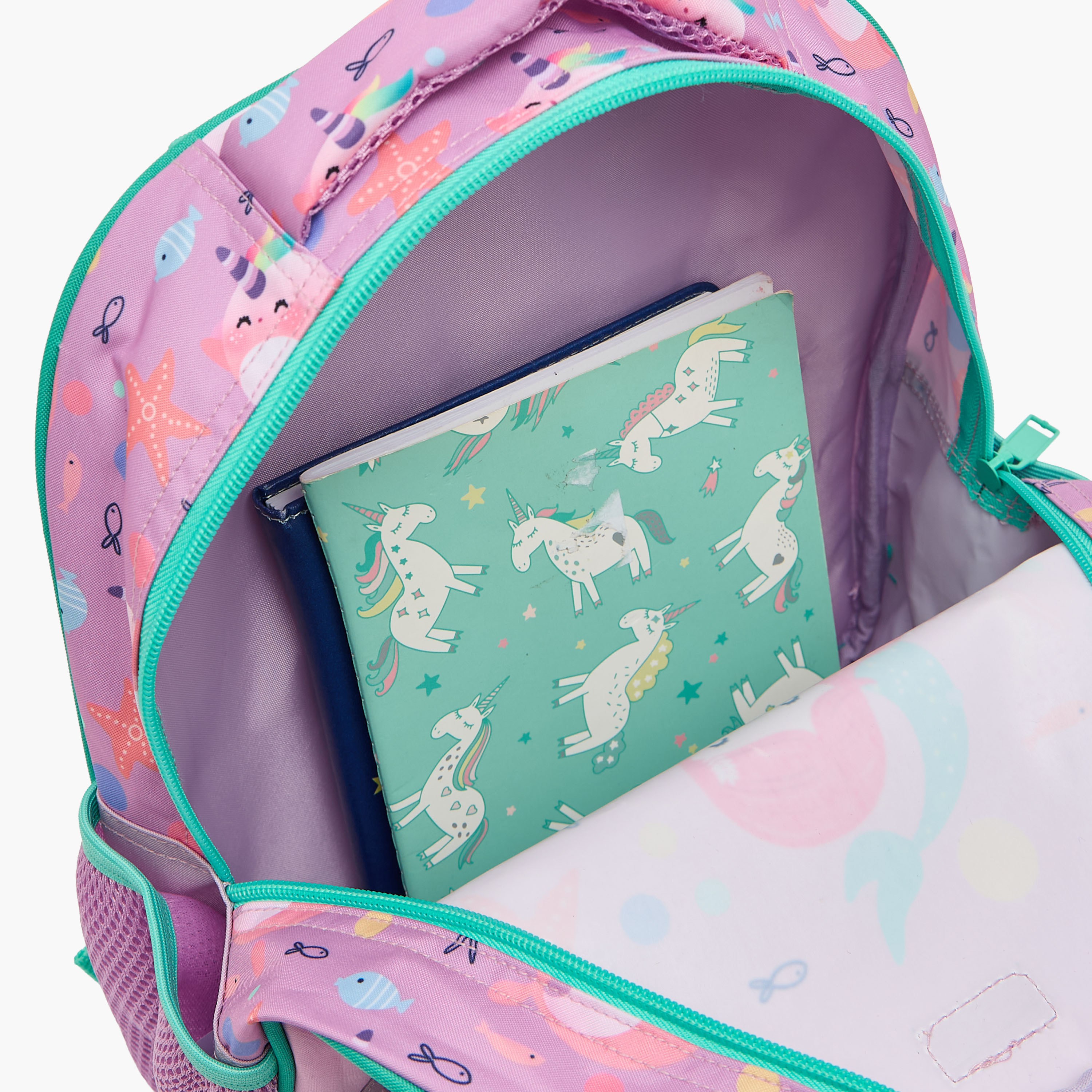 MustTeam Mermaid Print 3-Piece Backpack Set for Girls 2-5 Years with Lunch Box and Pouch - 12 inches-school-bagsandbackpacks-backpacks-image-8