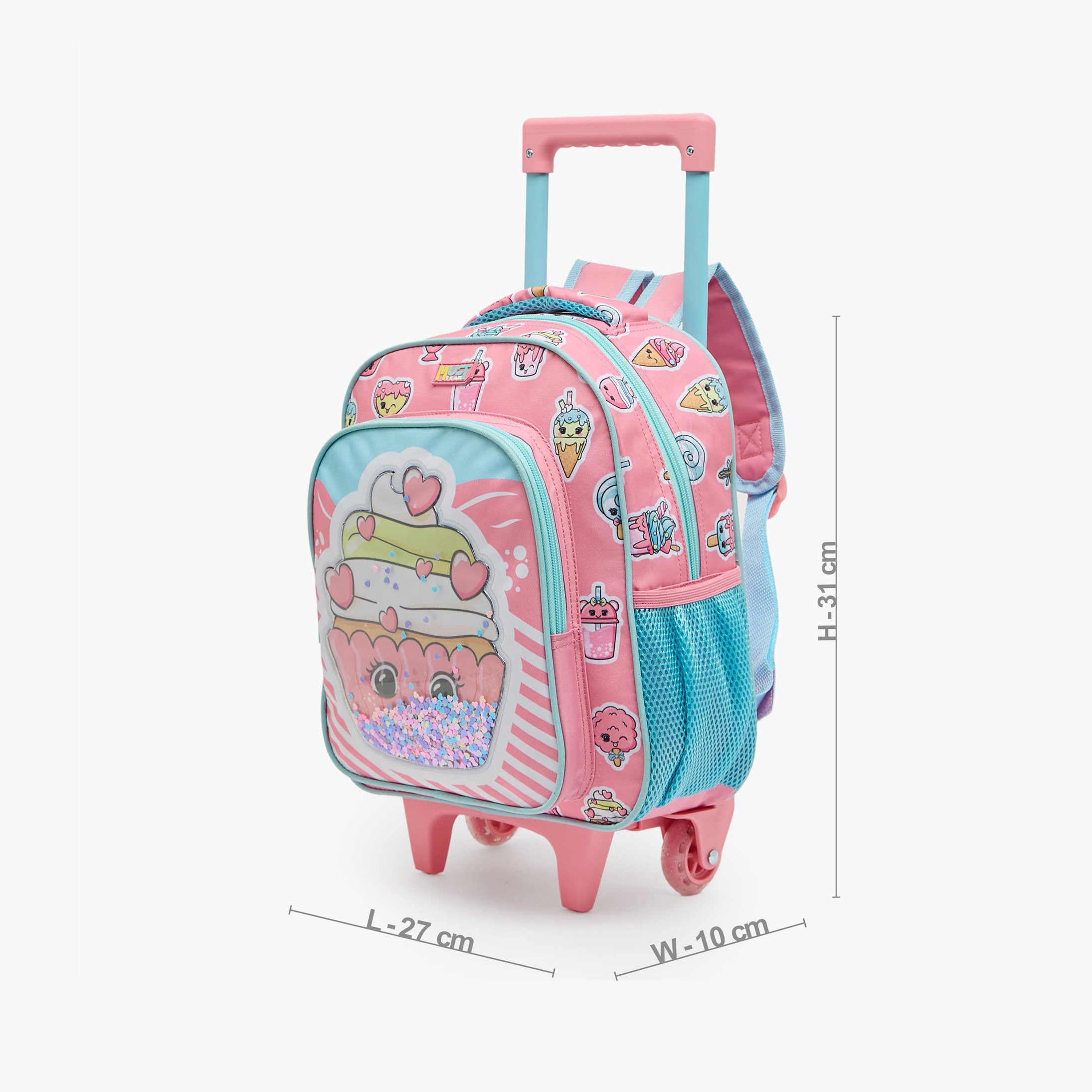 MustTeam Printed 3-Piece School Trolley Bag Set for Girls 2-5 Years with Lunch Bag - 12 inches-school-bagsandbackpacks-trolleybags-image-10