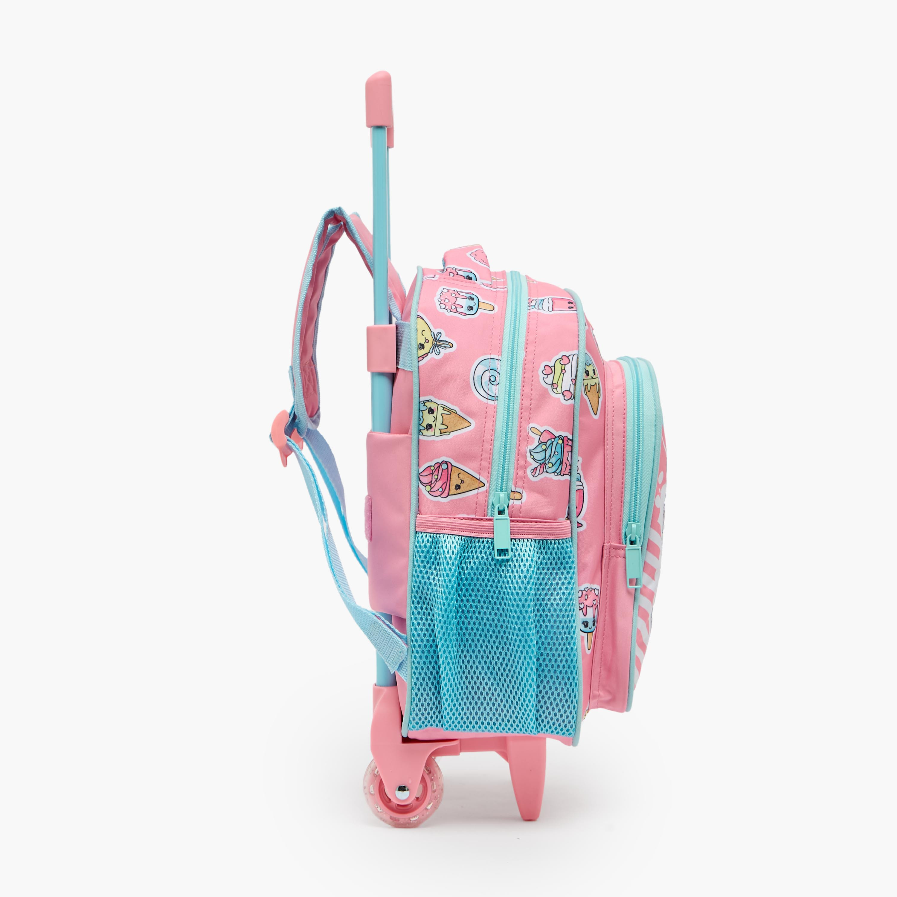 MustTeam Printed 3-Piece School Trolley Bag Set for Girls 2-5 Years with Lunch Bag - 12 inches-school-bagsandbackpacks-trolleybags-image-11
