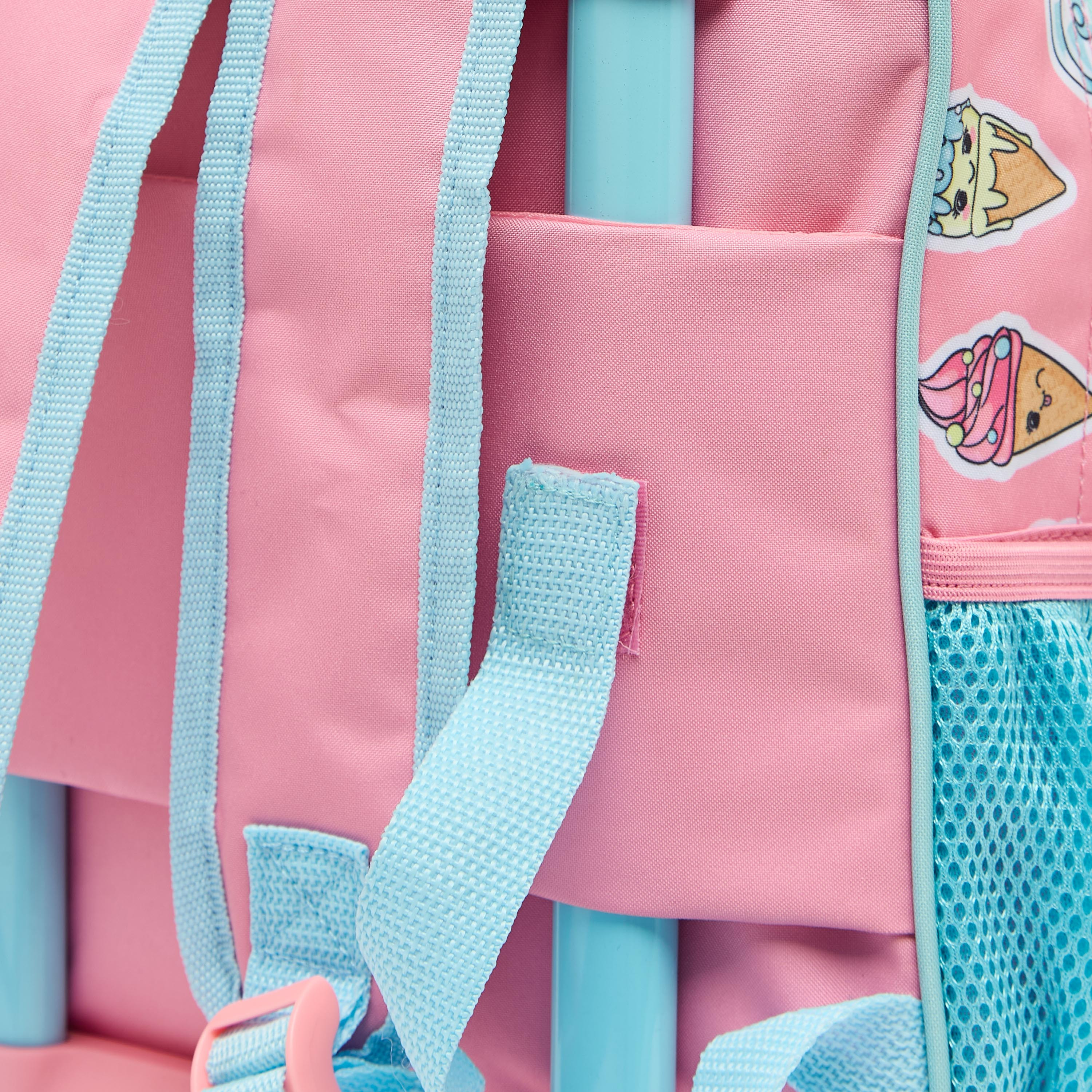 MustTeam Printed 3-Piece School Trolley Bag Set for Girls 2-5 Years with Lunch Bag - 12 inches-school-bagsandbackpacks-trolleybags-image-13