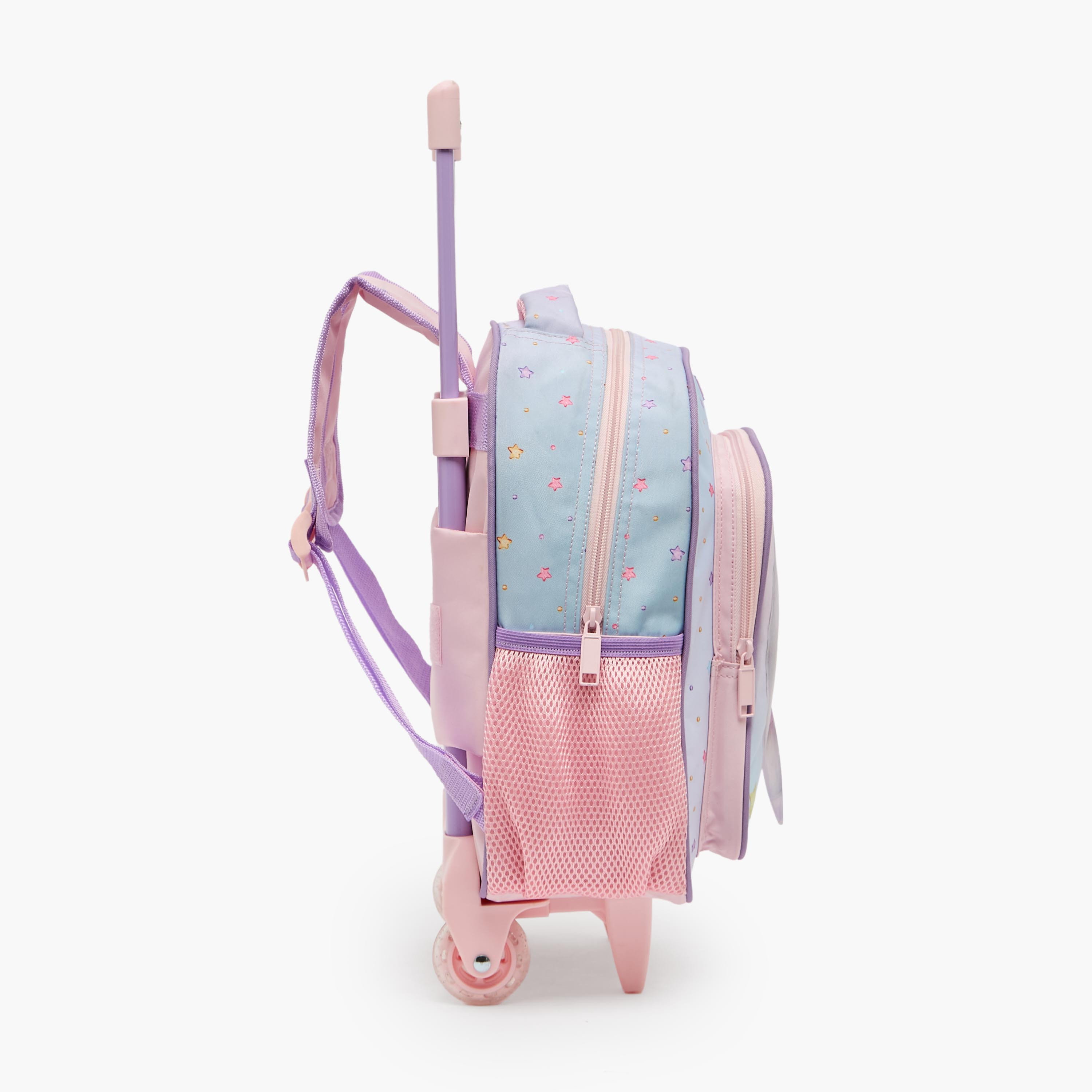 MustTeam Fairy Print 3-Piece School Trolley Bag Set for Girls 2-5 Years with Lunch Bag - 12 inches-school-bagsandbackpacks-trolleybags-image-12