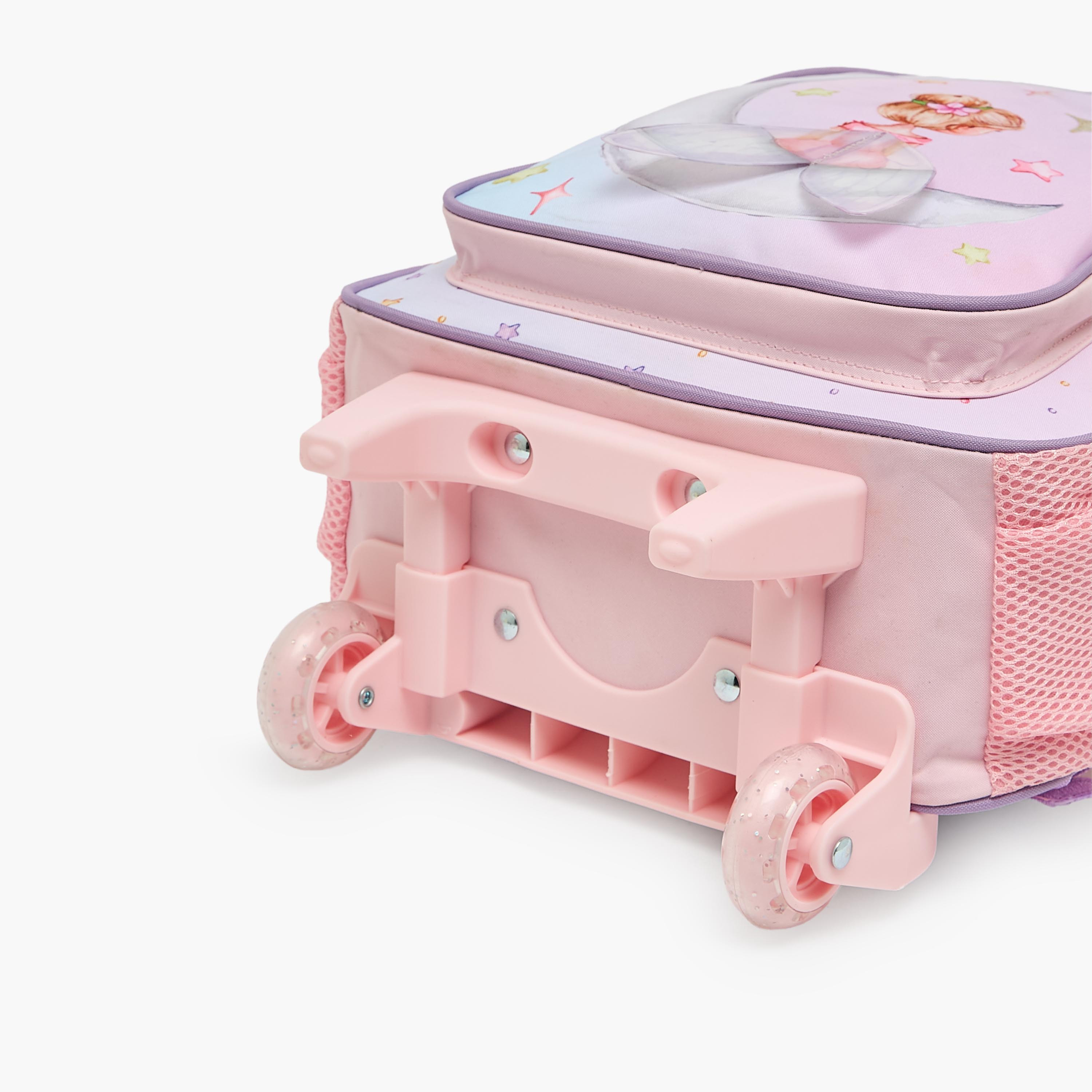 MustTeam Fairy Print 3-Piece School Trolley Bag Set for Girls 2-5 Years with Lunch Bag - 12 inches-school-bagsandbackpacks-trolleybags-image-15