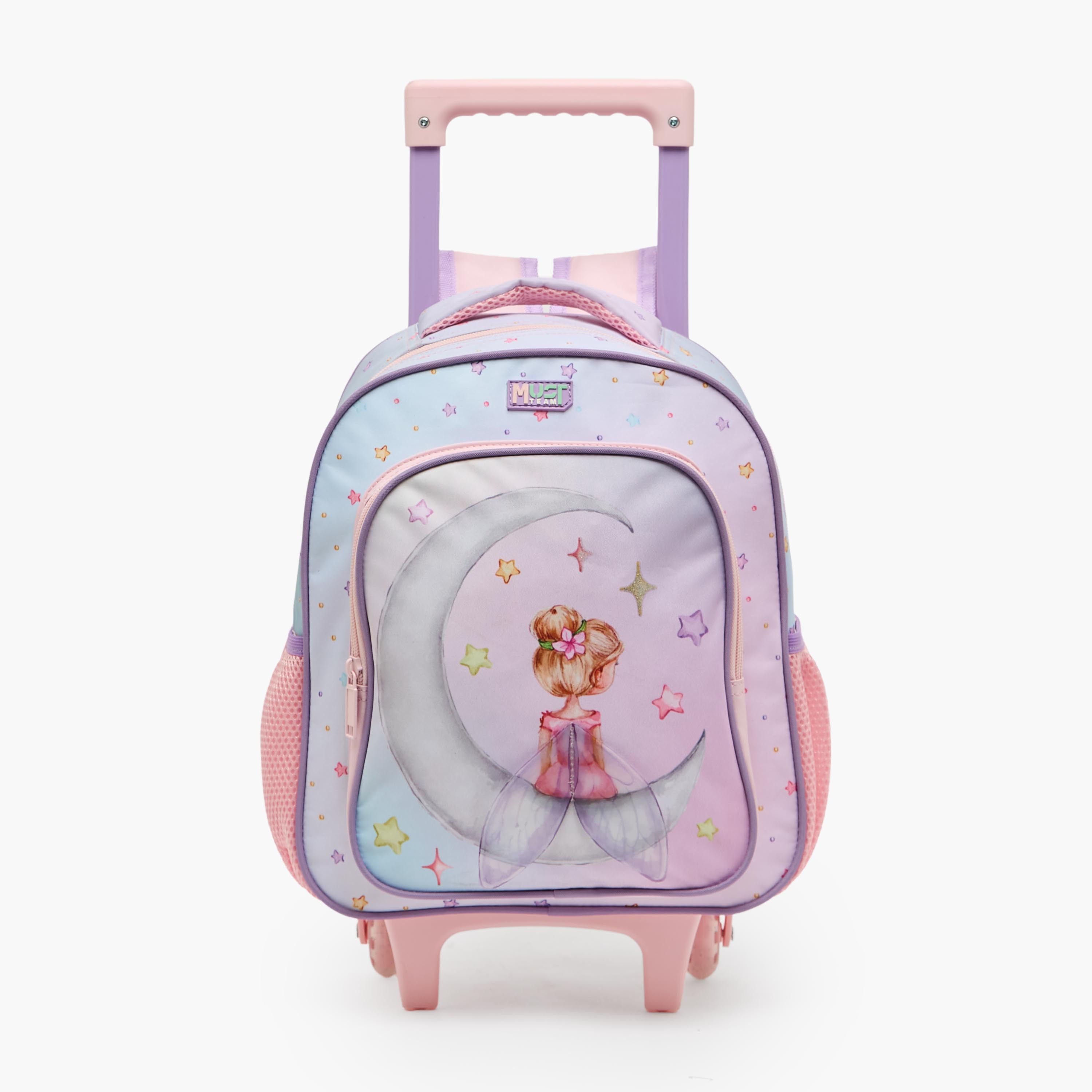 MustTeam Fairy Print 3-Piece School Trolley Bag Set for Girls 2-5 Years with Lunch Bag - 12 inches-school-bagsandbackpacks-trolleybags-image-5