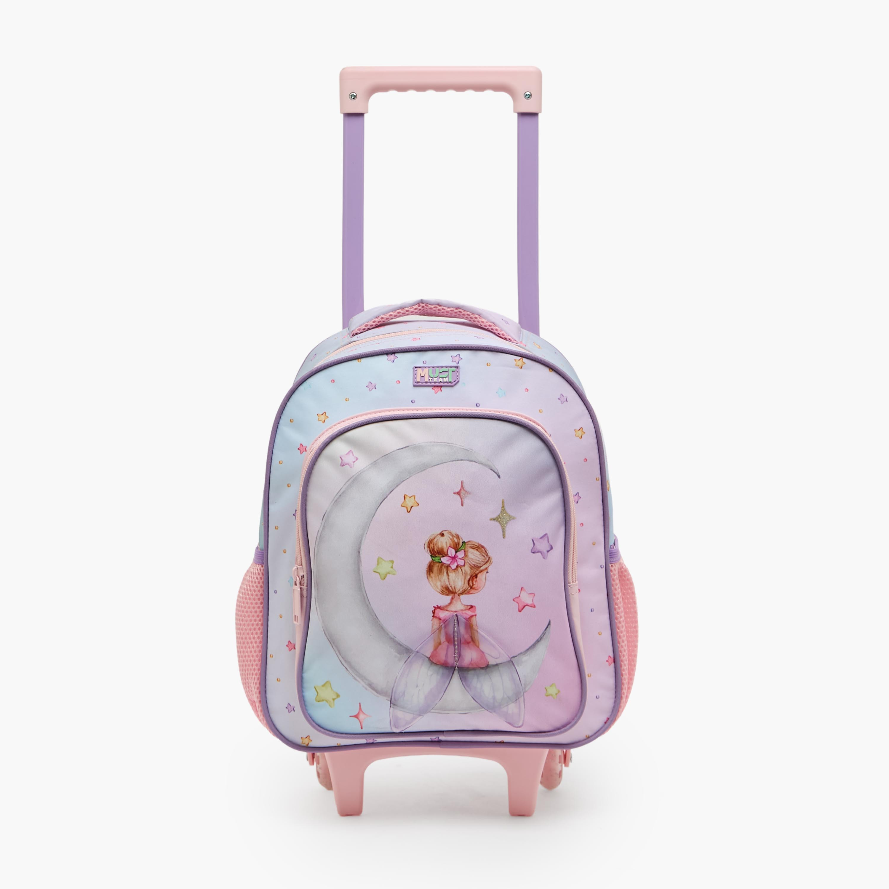 MustTeam Fairy Print 3-Piece School Trolley Bag Set for Girls 2-5 Years with Lunch Bag - 12 inches-school-bagsandbackpacks-trolleybags-image-6