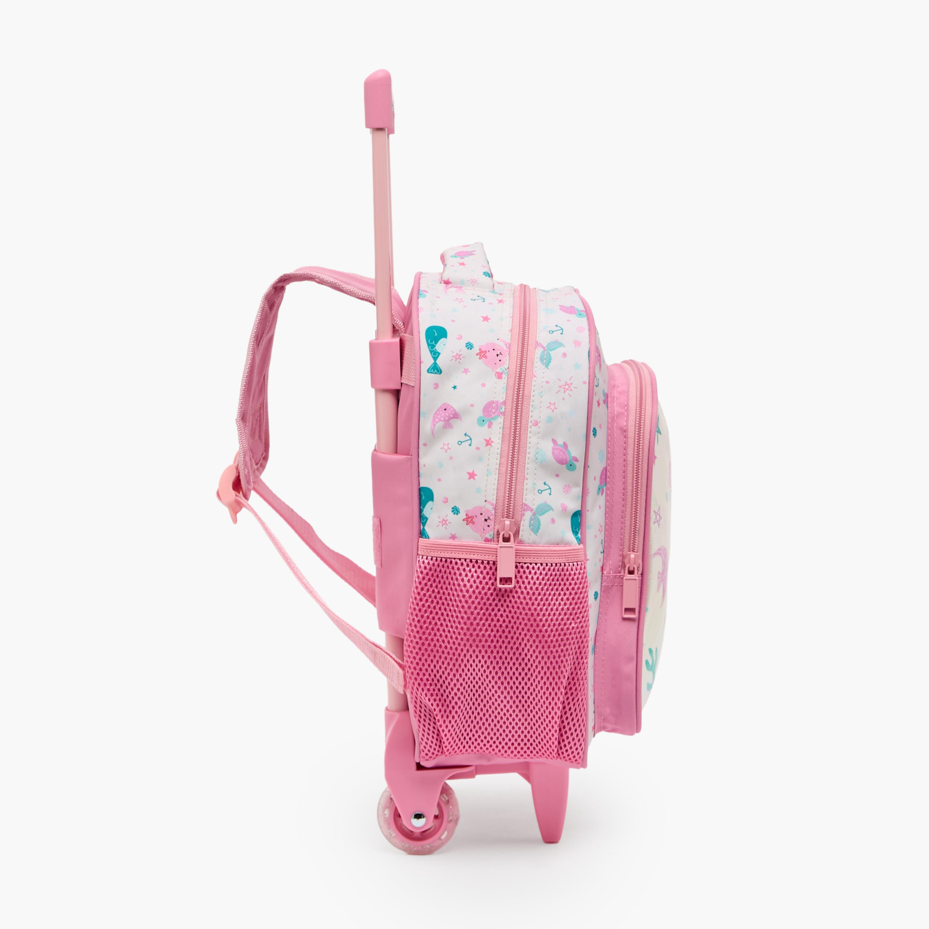 طقم شنطة ترولي مدرسية 3 قطع للبنات 2-5 سنوات مع شنطة غداء من مست تيم - 12 بوصة-school-bagsandbackpacks-trolleybags-image-10