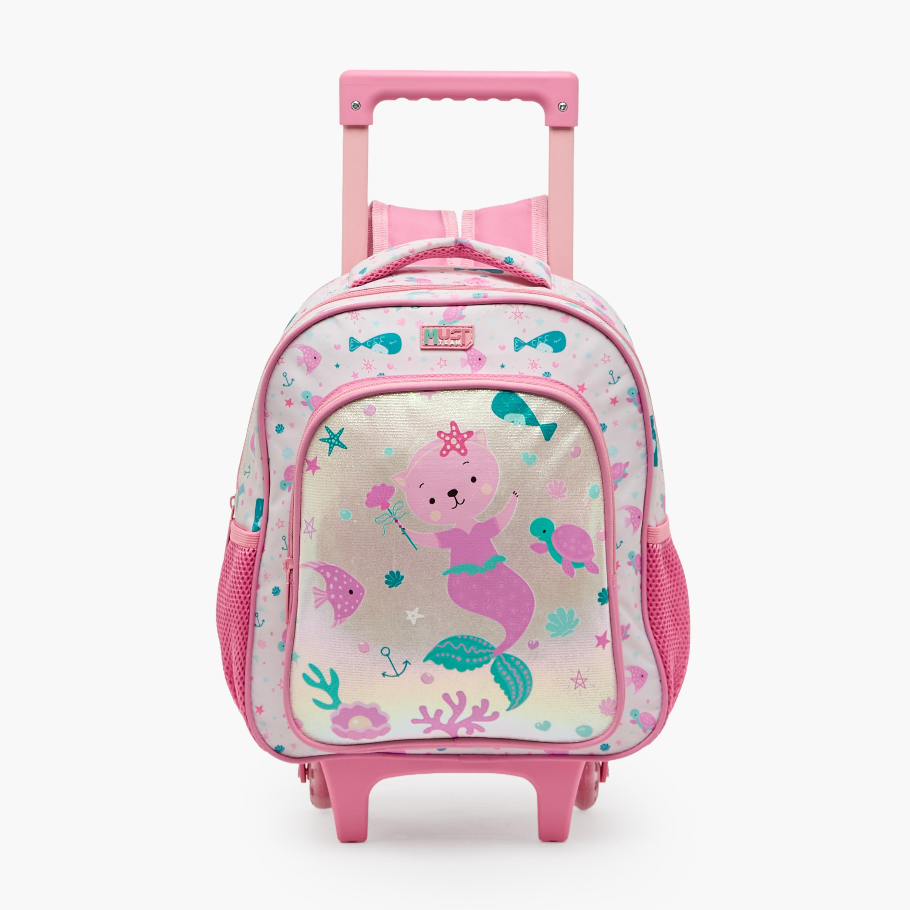 طقم شنطة ترولي مدرسية 3 قطع للبنات 2-5 سنوات مع شنطة غداء من مست تيم - 12 بوصة-school-bagsandbackpacks-trolleybags-image-4