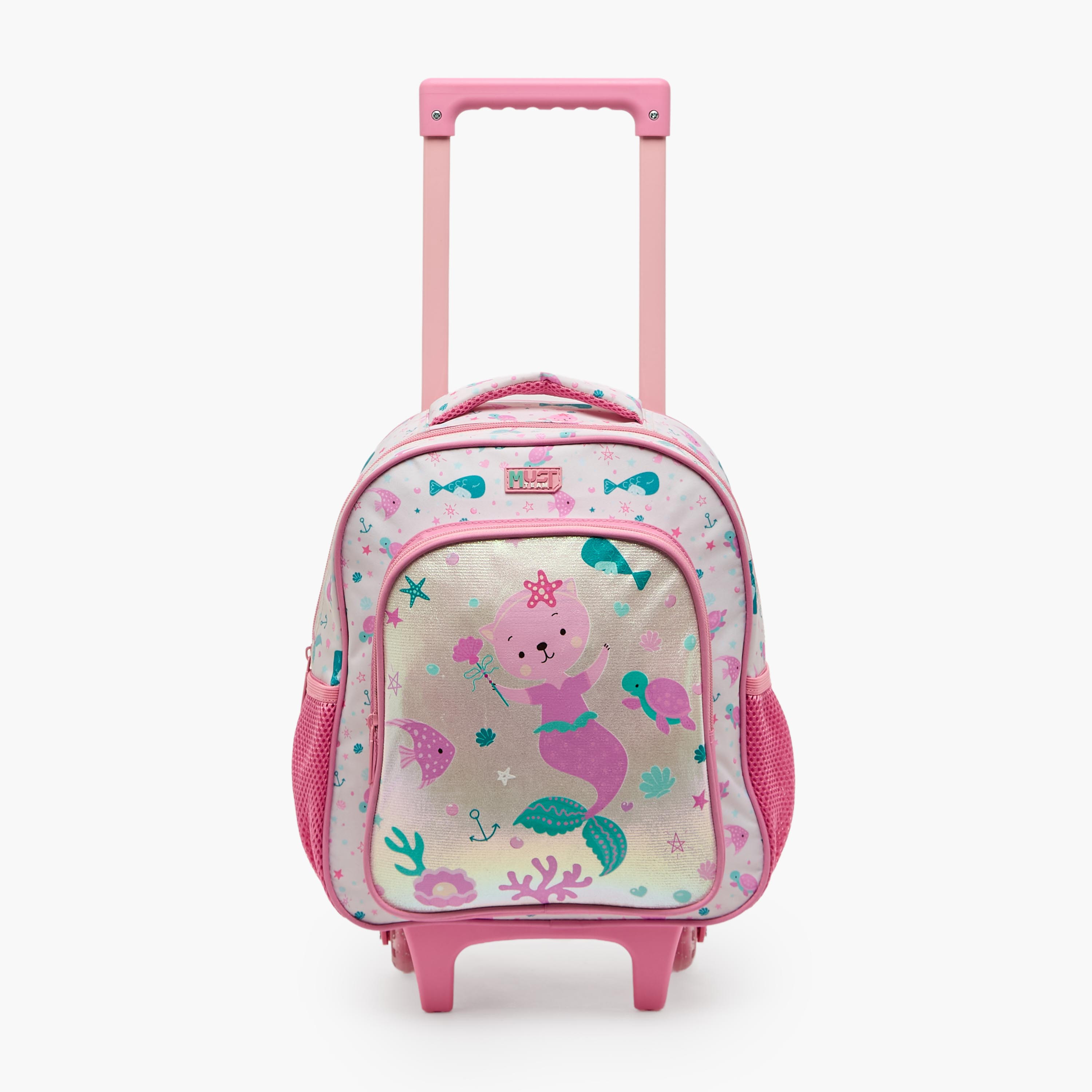 طقم شنطة ترولي مدرسية 3 قطع للبنات 2-5 سنوات مع شنطة غداء من مست تيم - 12 بوصة-school-bagsandbackpacks-trolleybags-image-5