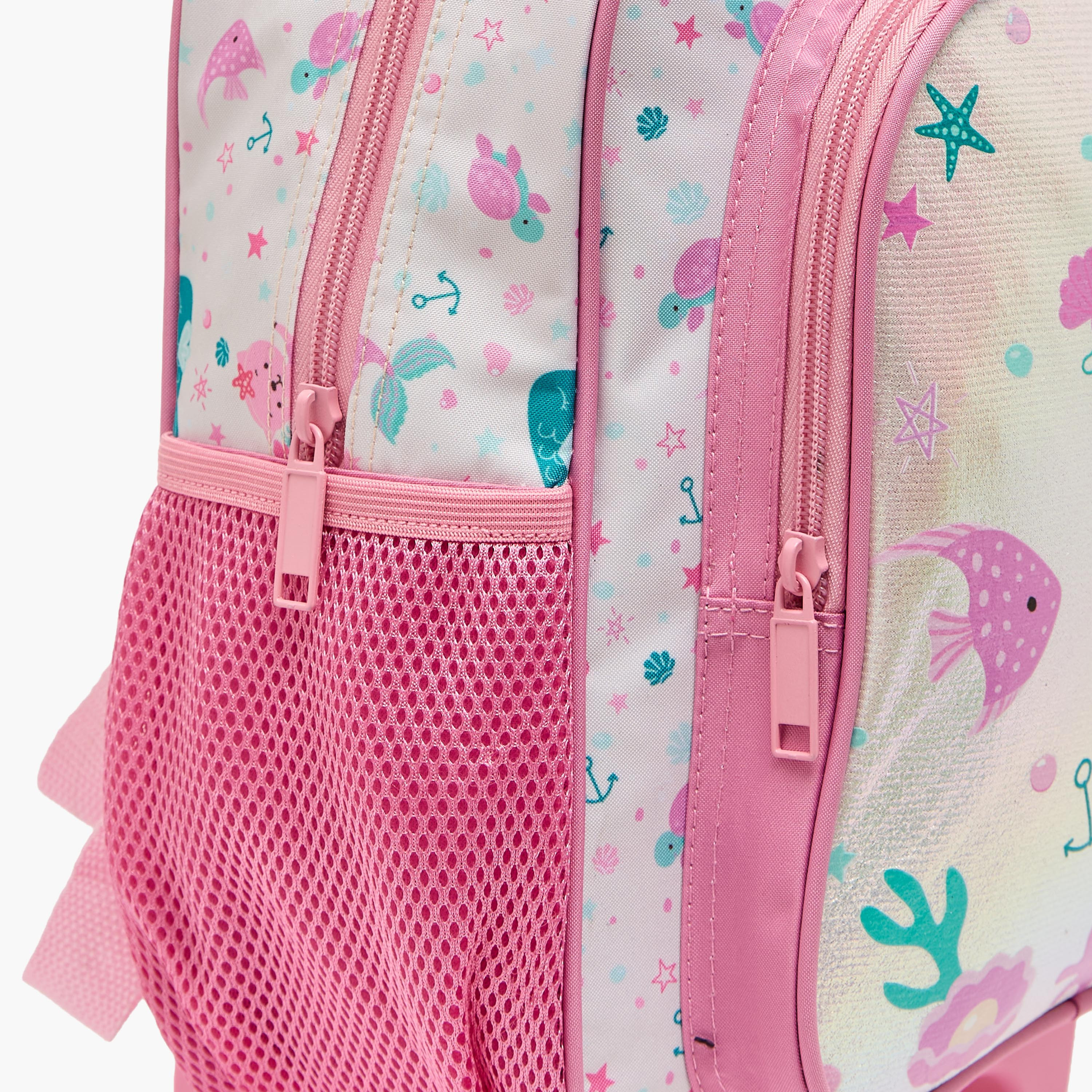 طقم شنطة ترولي مدرسية 3 قطع للبنات 2-5 سنوات مع شنطة غداء من مست تيم - 12 بوصة-school-bagsandbackpacks-trolleybags-image-7