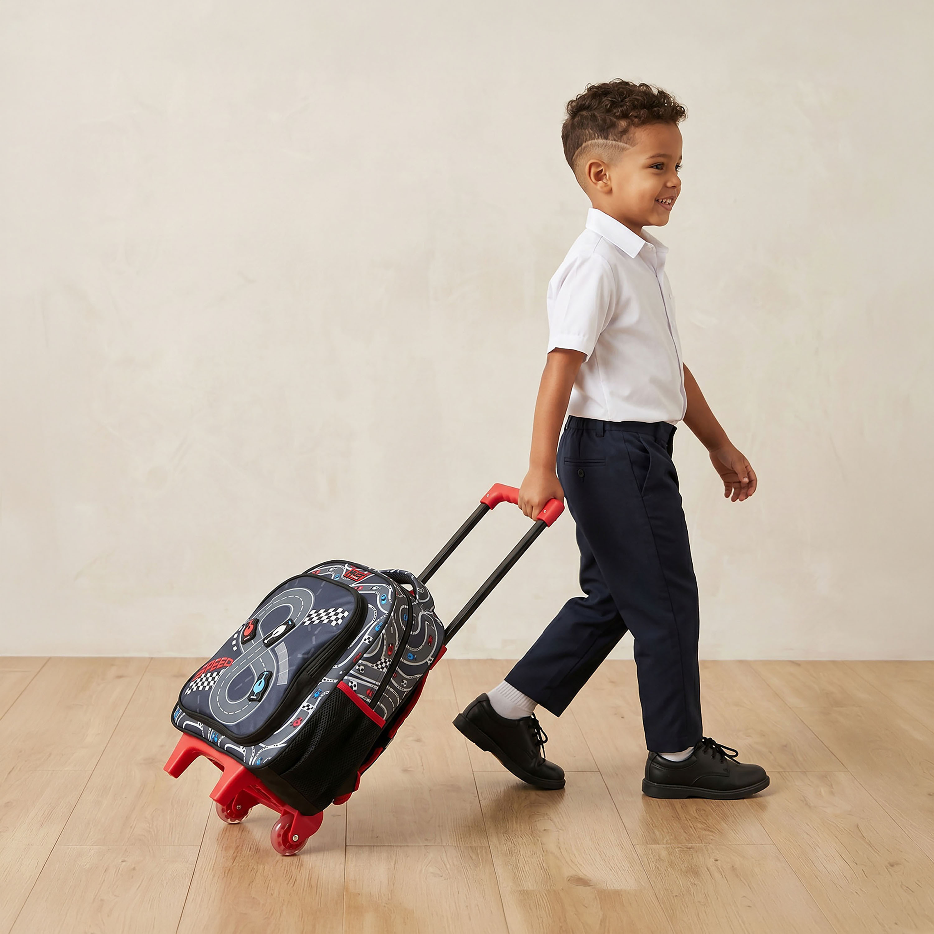 MustTeam Printed 3-Piece School  Trolley Bag Set for Boys 2-5 Years with Lunch Bag - 12 inches-school-bagsandbackpacks-trolleybags-image-4