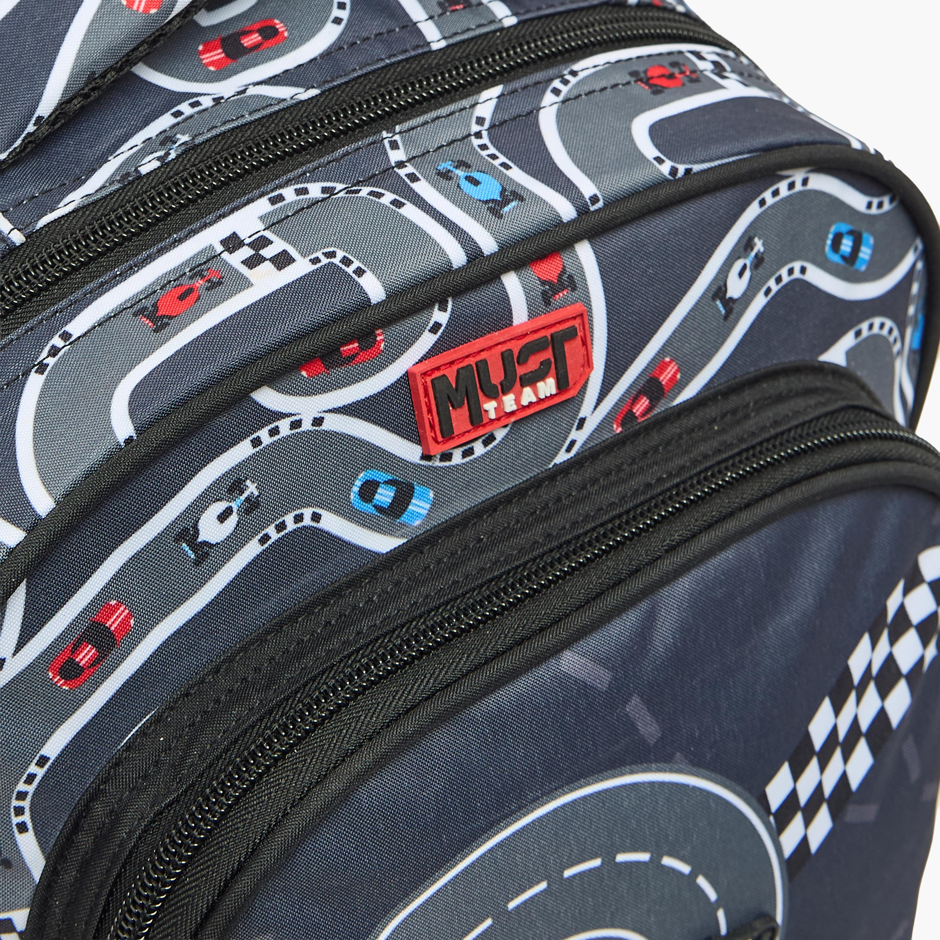 MustTeam Printed 3-Piece School  Trolley Bag Set for Boys 2-5 Years with Lunch Bag - 12 inches-school-bagsandbackpacks-trolleybags-image-8