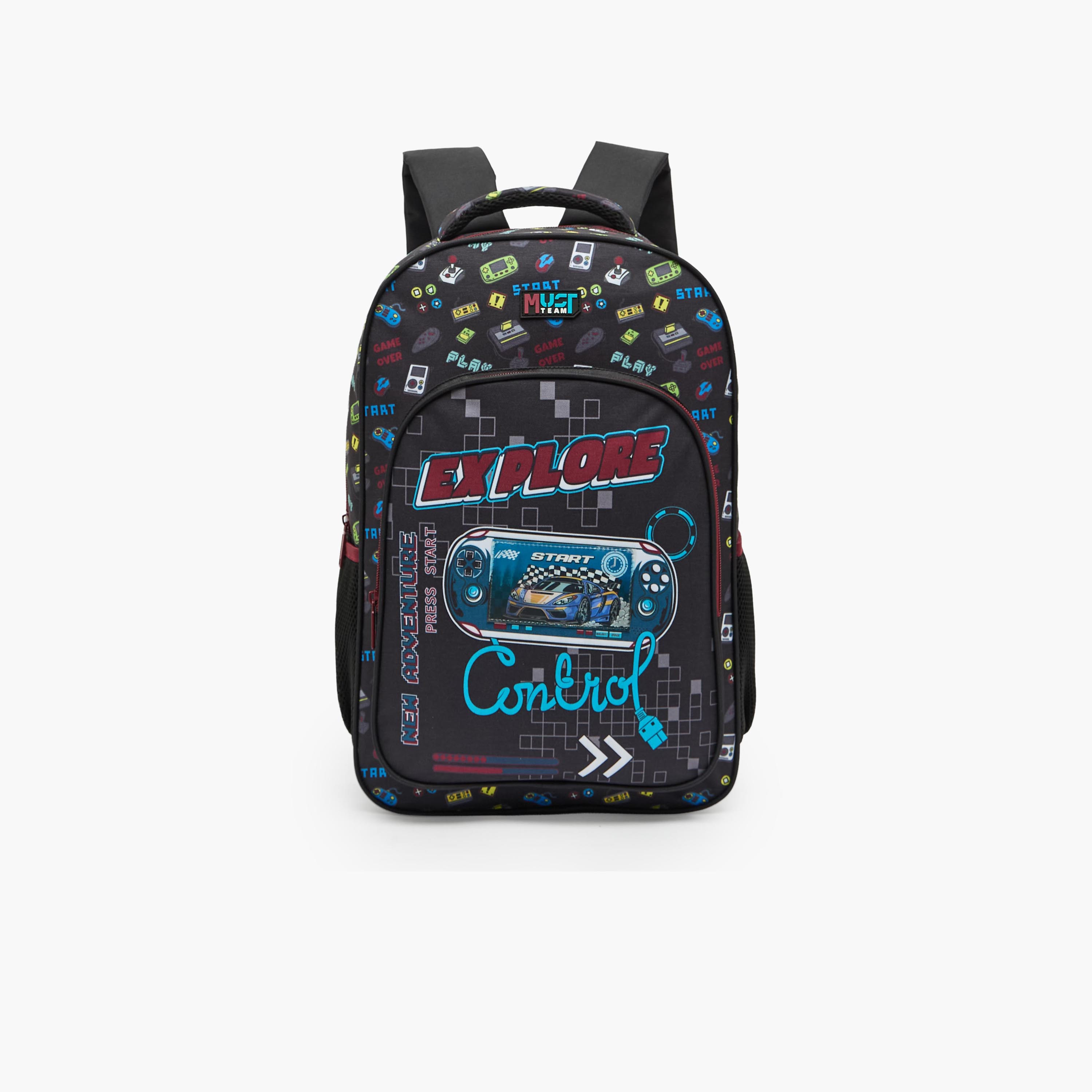 MustTeam Game Print 5-Piece Backpack School Bag Set for Boys 5-8 Years with Lunch Bag - 16 inches-school-bagsandbackpacks-backpacks-image-5