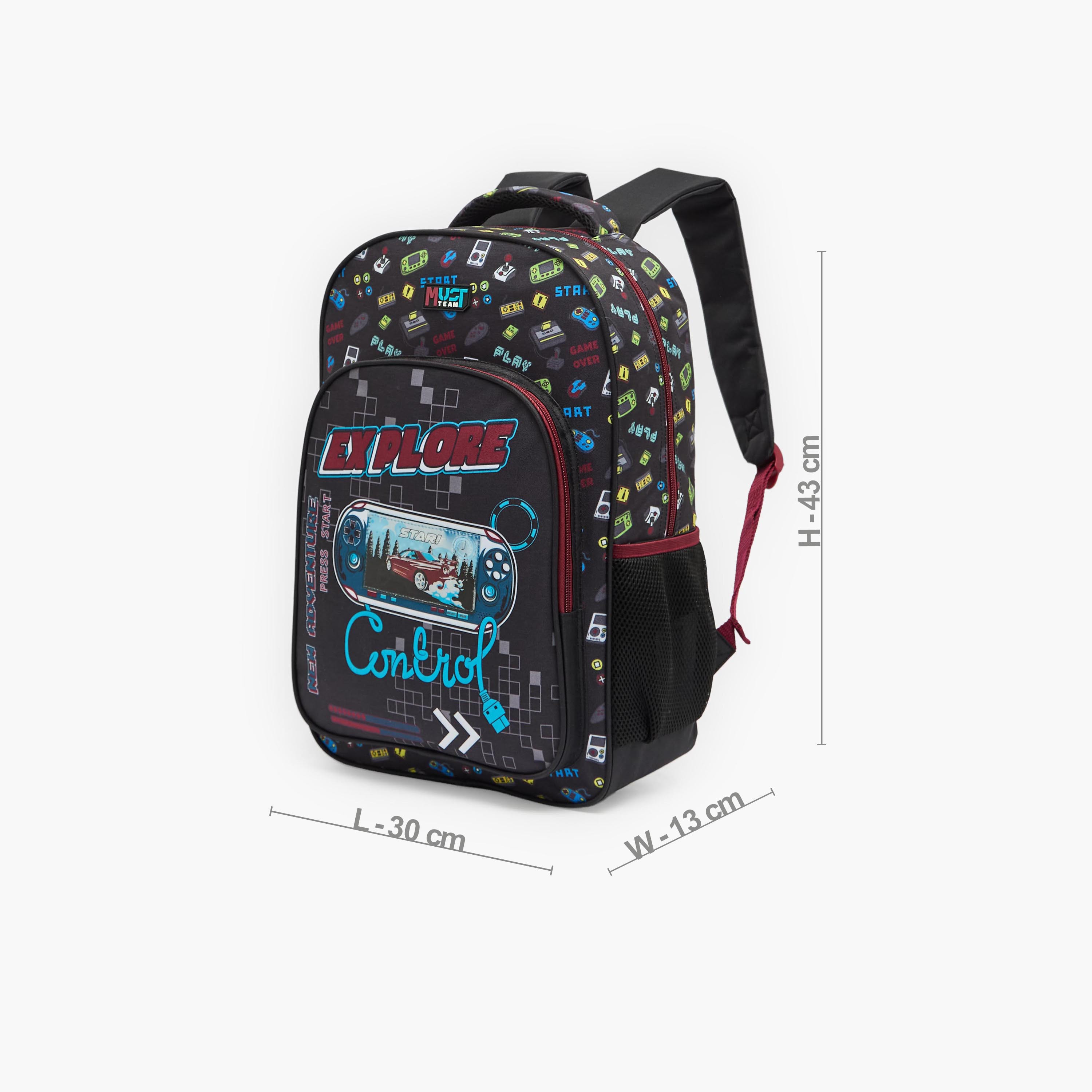 MustTeam Game Print 5-Piece Backpack School Bag Set for Boys 5-8 Years with Lunch Bag - 16 inches-school-bagsandbackpacks-backpacks-image-9