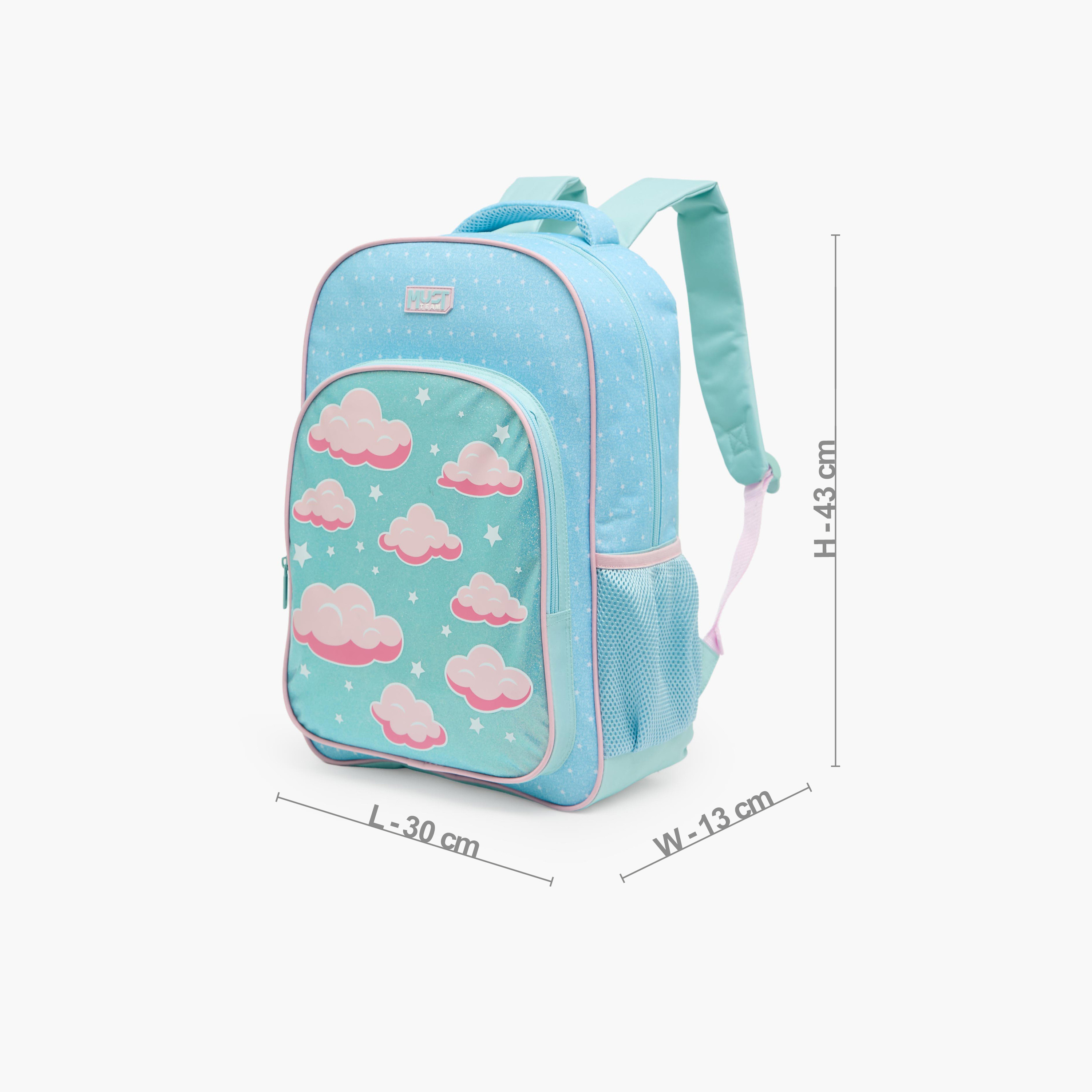 MustTeam Cloud Print 5-Piece School Backpack Set for Girls 5-8 Years with Lunch Bag - 16 inches-school-bagsandbackpacks-backpacks-image-8