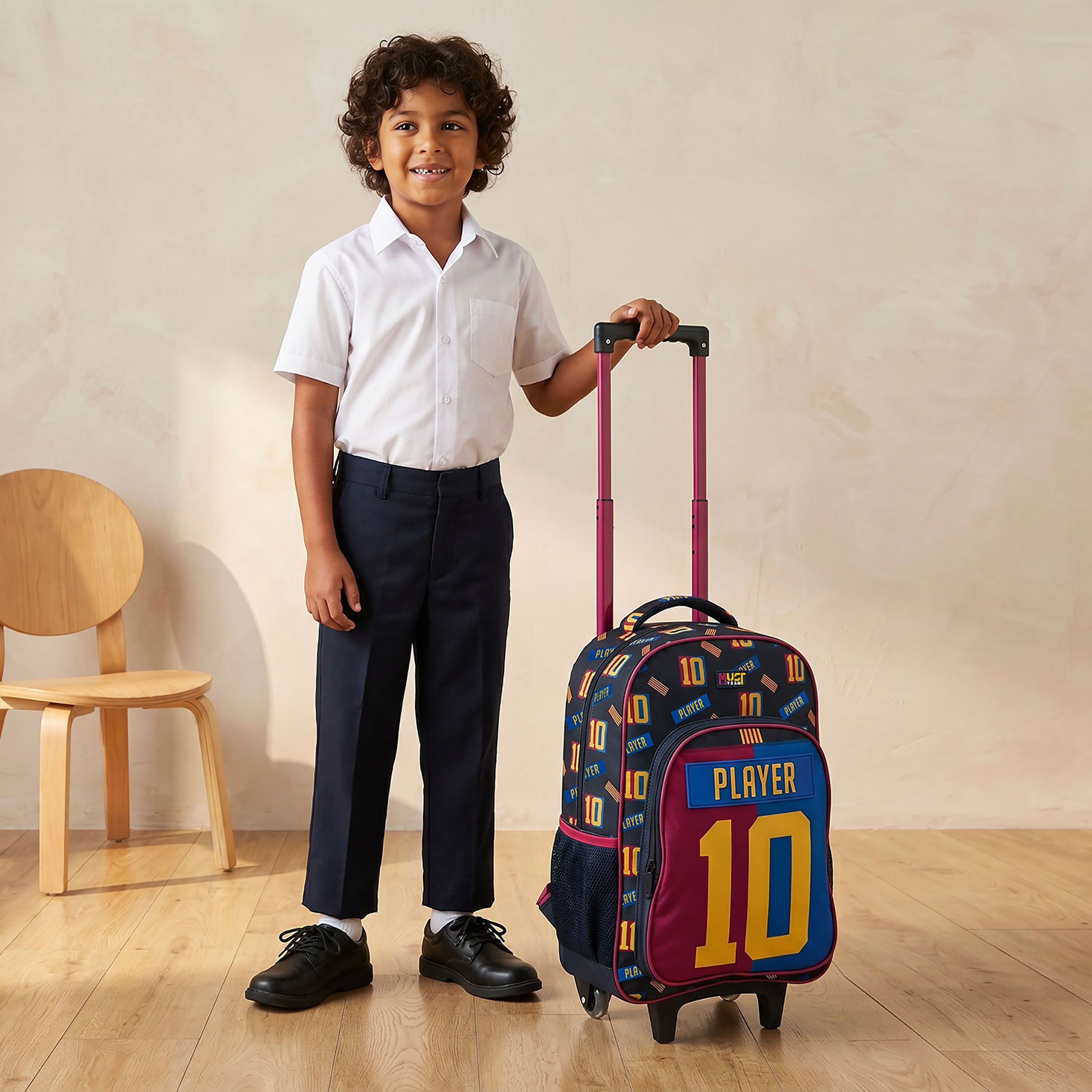 MustTeam Printed 5-Piece School Trolley Bag Set for Boys 5-8 Years with Lunch Bag - 16 inches-school-bagsandbackpacks-trolleybags-image-4