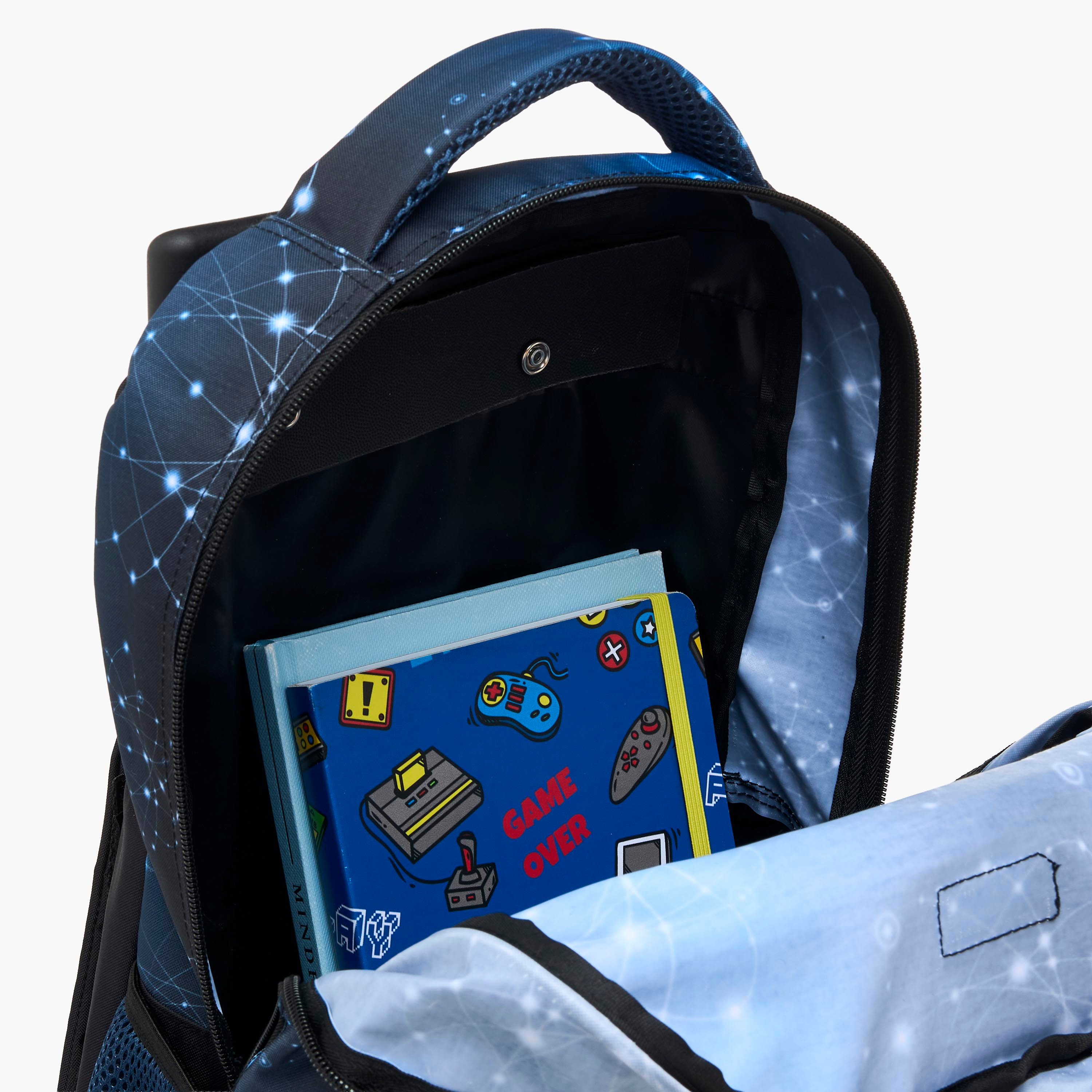MustTeam Robot Print 5-Piece School Trolley Bag Set for Boys 5-8 Years with Pencil Pouch - 16 inches-school-bagsandbackpacks-trolleybags-image-19