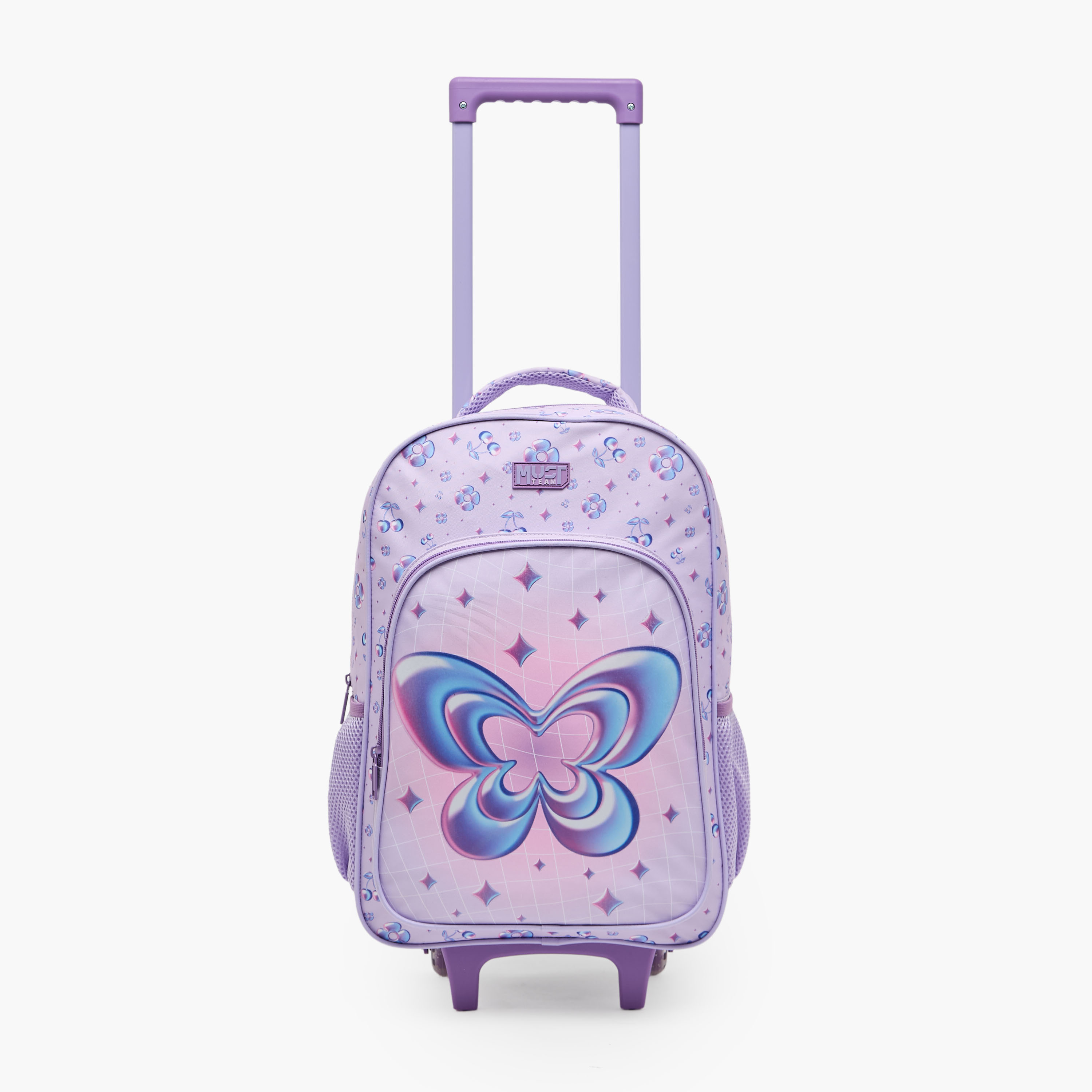 MustTeam Butterfly Print 5-Piece Trolley School Bag Set for Girls 5-8 Years with Lunch Box-16 inches-school-bagsandbackpacks-trolleybags-image-6