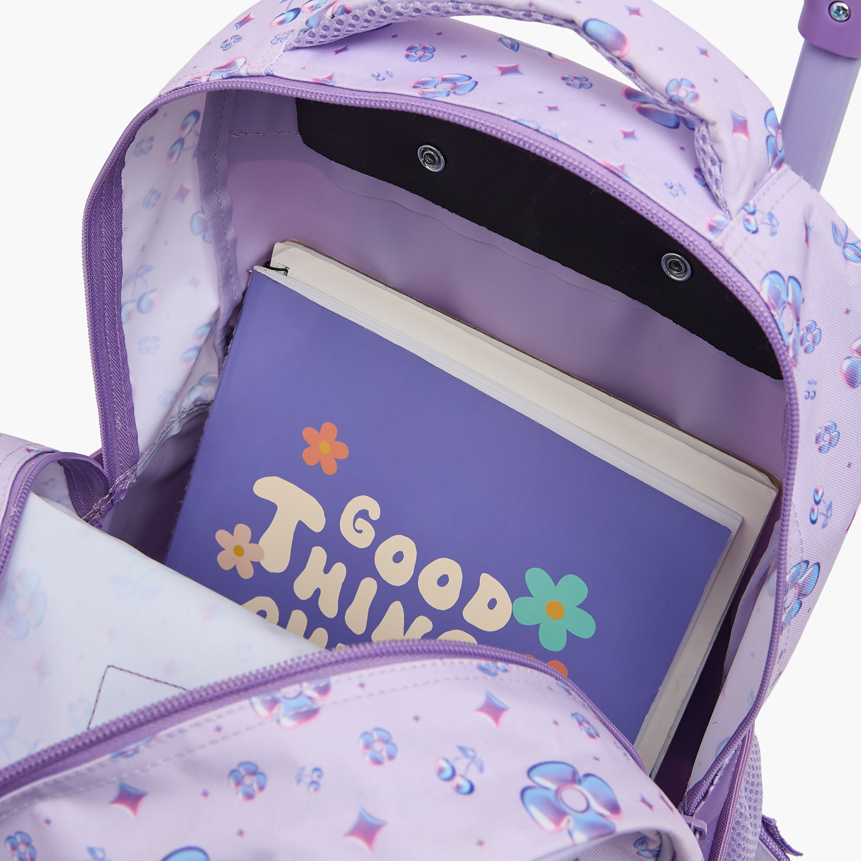 MustTeam Butterfly Print 5-Piece Trolley School Bag Set for Girls 5-8 Years with Lunch Box-16 inches-school-bagsandbackpacks-trolleybags-image-7