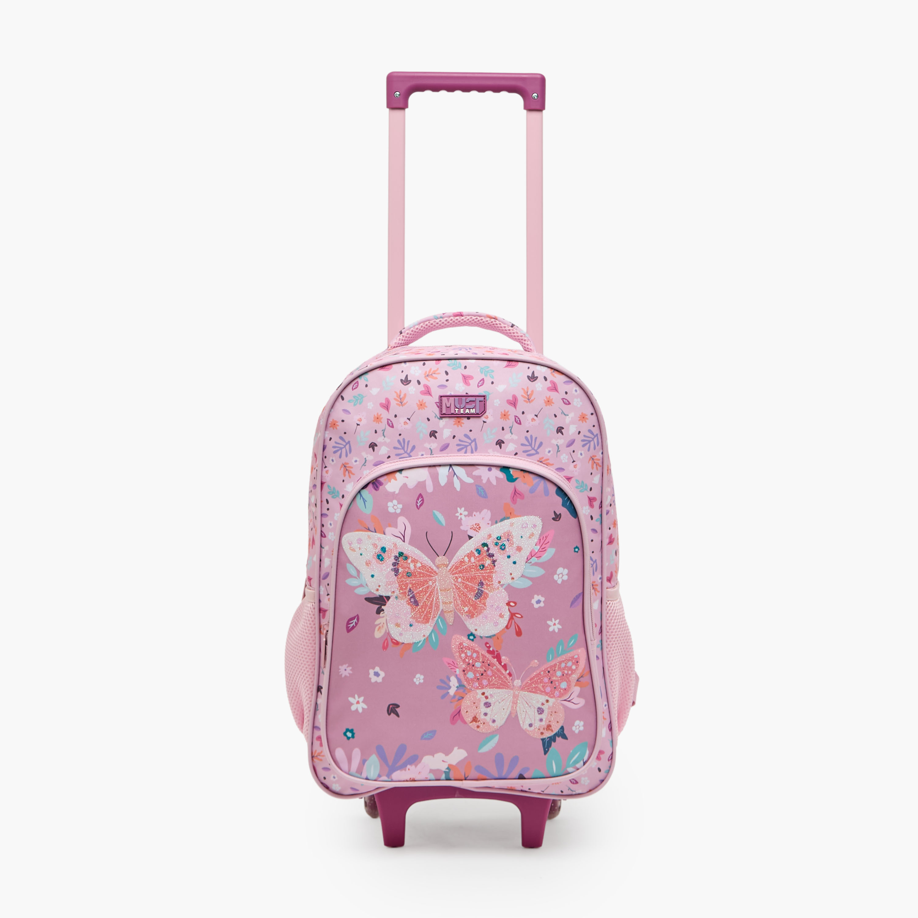 MustTeam Butterfly 5-Piece Trolley School Bag Set for Girls 5-8 Years with Lunch Box - 16 inches-school-bagsandbackpacks-trolleybags-image-5