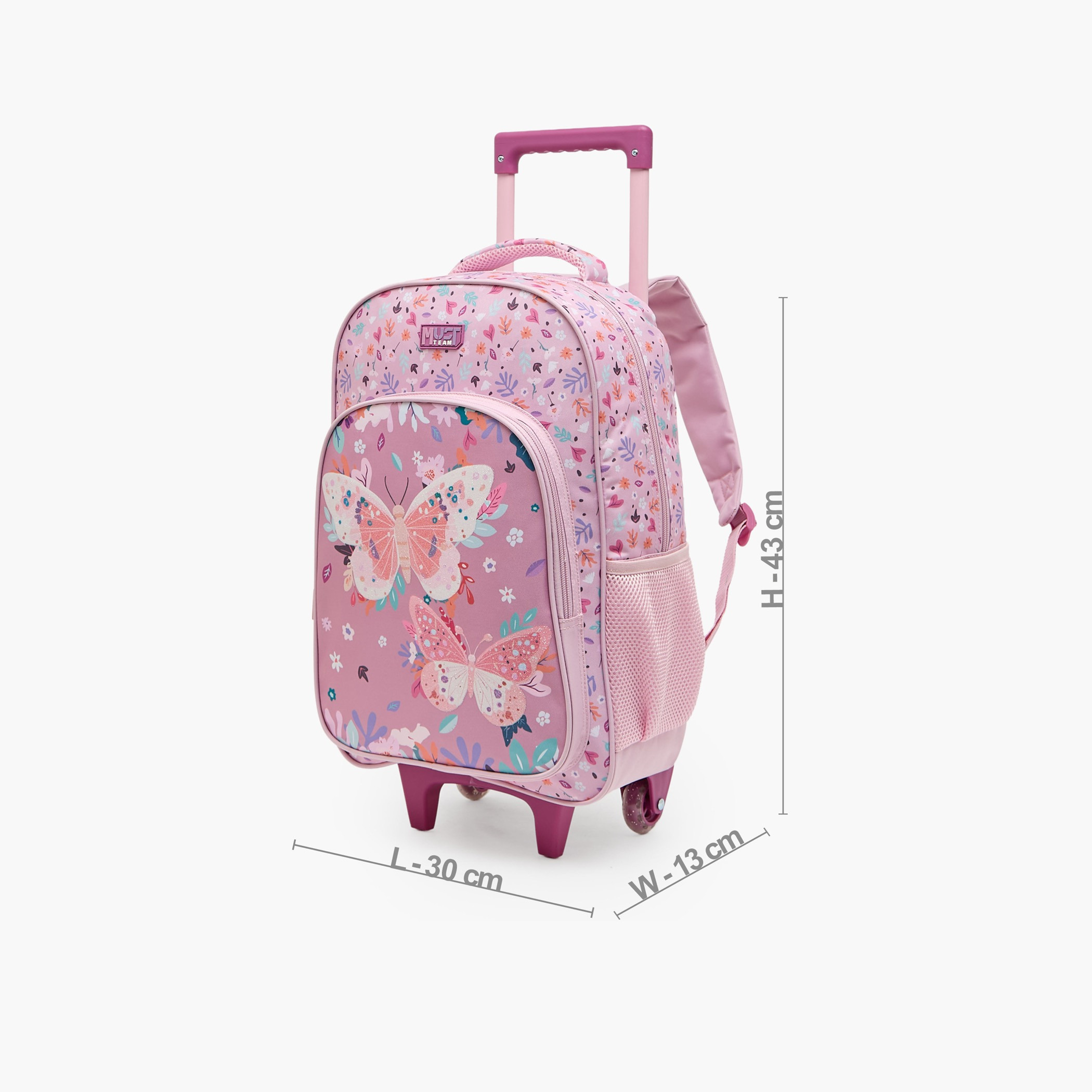 MustTeam Butterfly 5-Piece Trolley School Bag Set for Girls 5-8 Years with Lunch Box - 16 inches-school-bagsandbackpacks-trolleybags-image-9