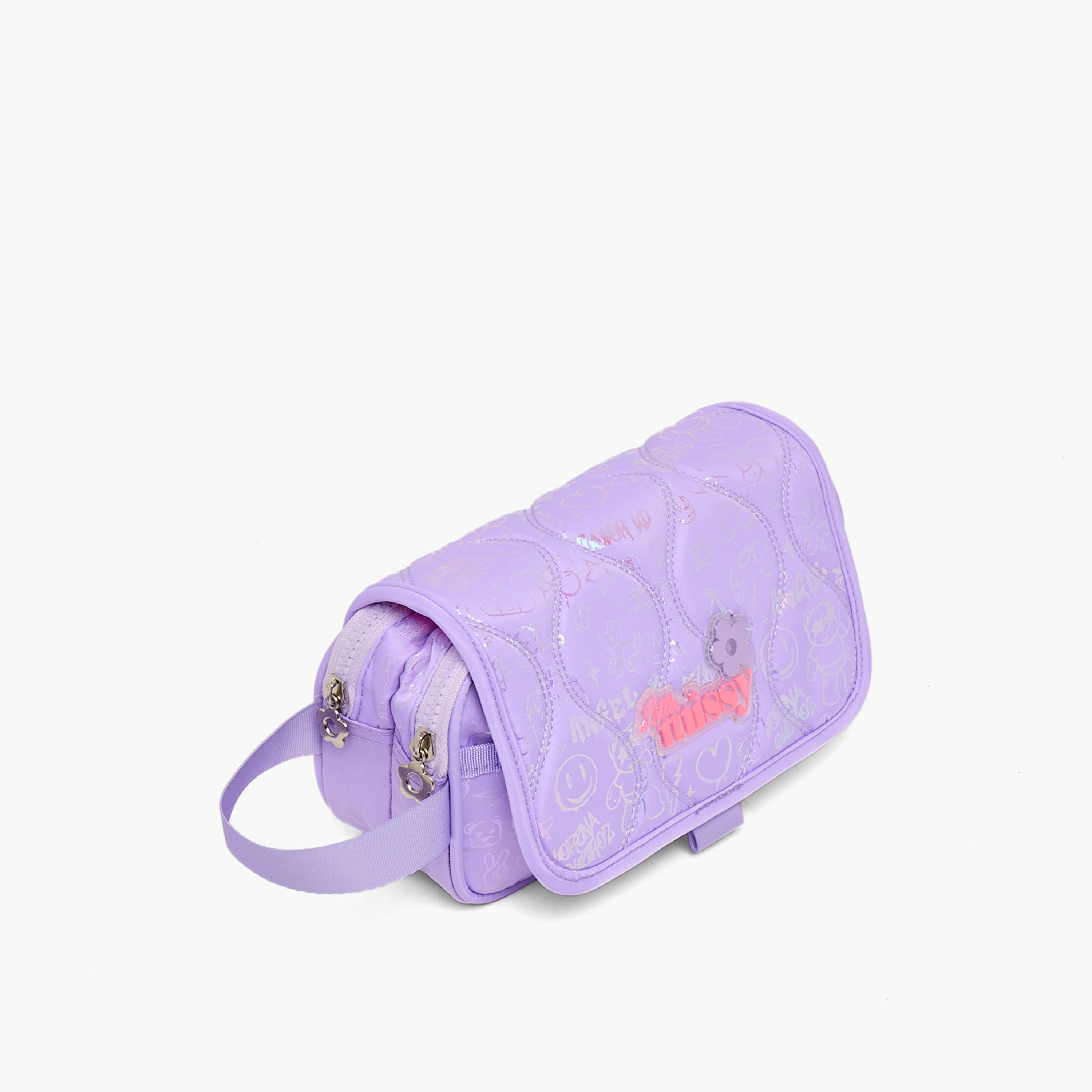 مقلمة مبطنة بقسمين من ميسي-school-stationery-pencilcases-image-3