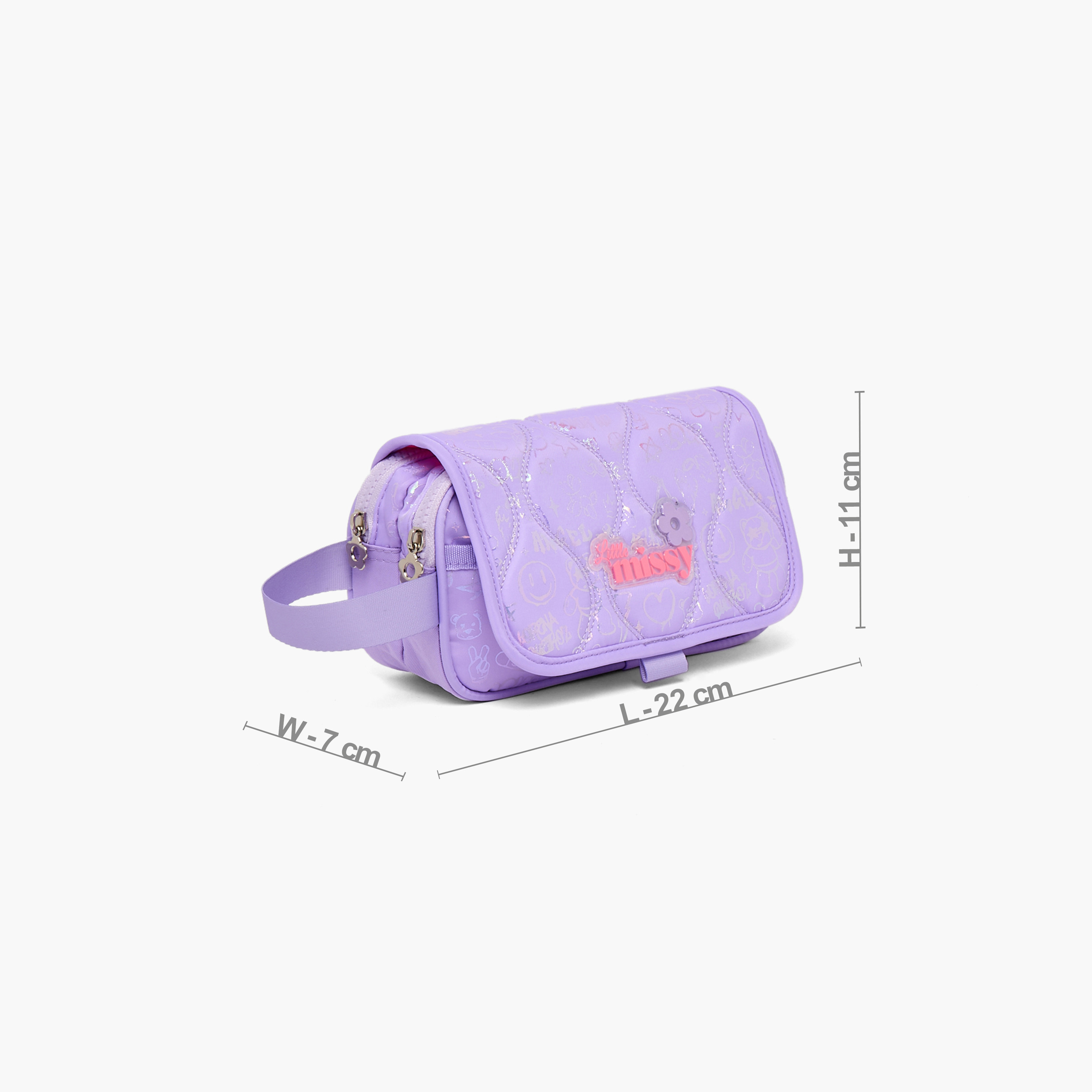 مقلمة مبطنة بقسمين من ميسي-school-stationery-pencilcases-image-4