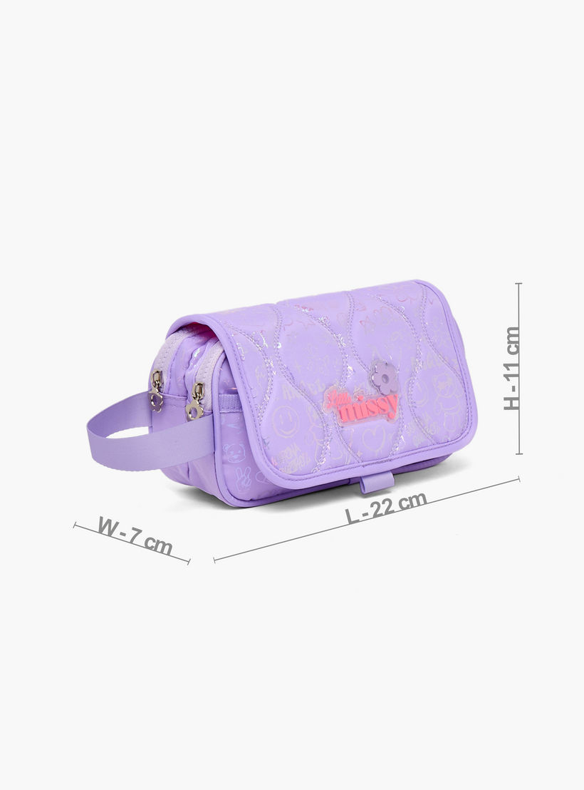 مقلمة مبطنة بقسمين من ميسي-school-stationery-pencilcases-image-4