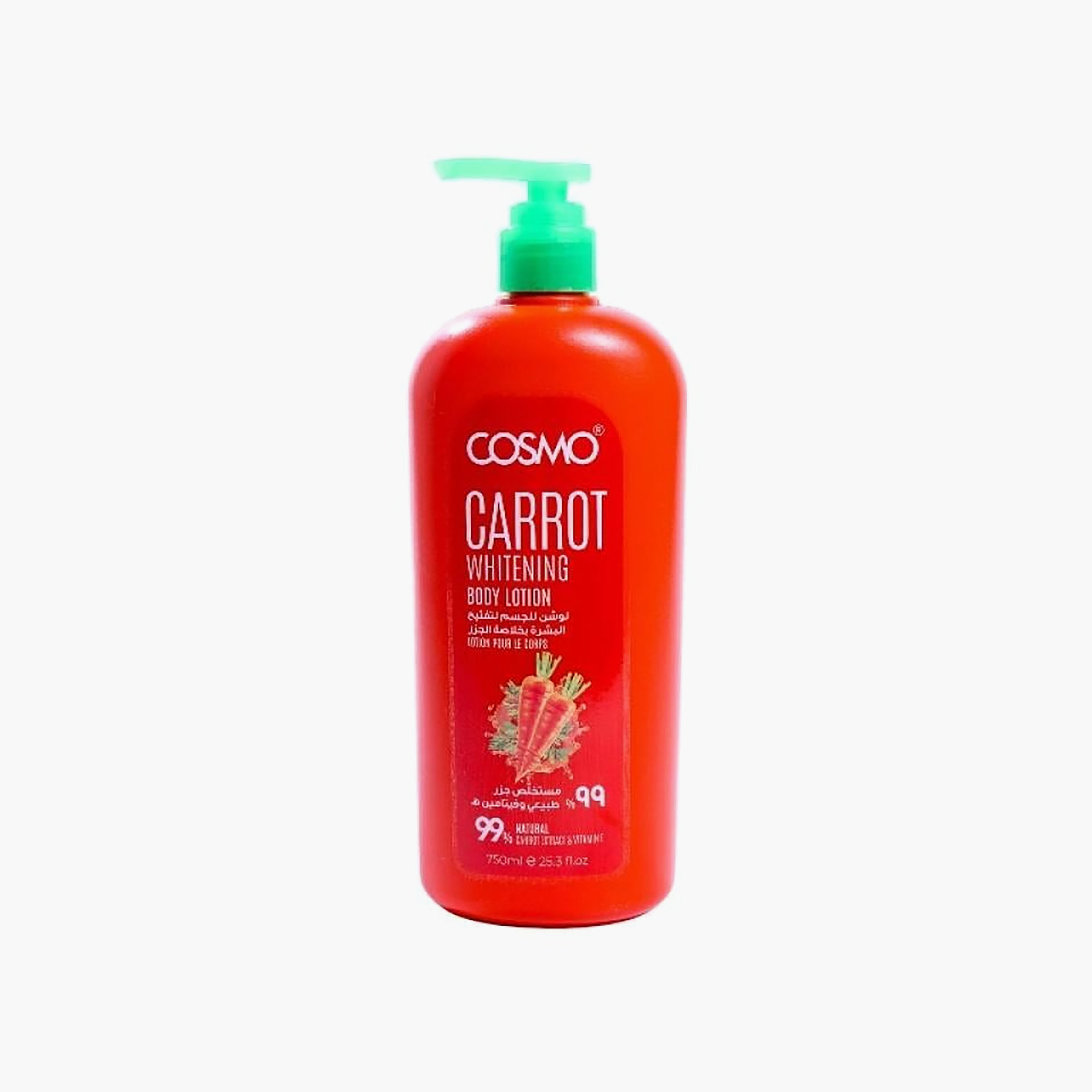 لوشن الجسم بخلاصة الجزر بتركيبة طبيعية 99% من كوزمو - 750 مل-beautyandpersonalcare-skin-moisturisers-bodyandhandlotions-image-1