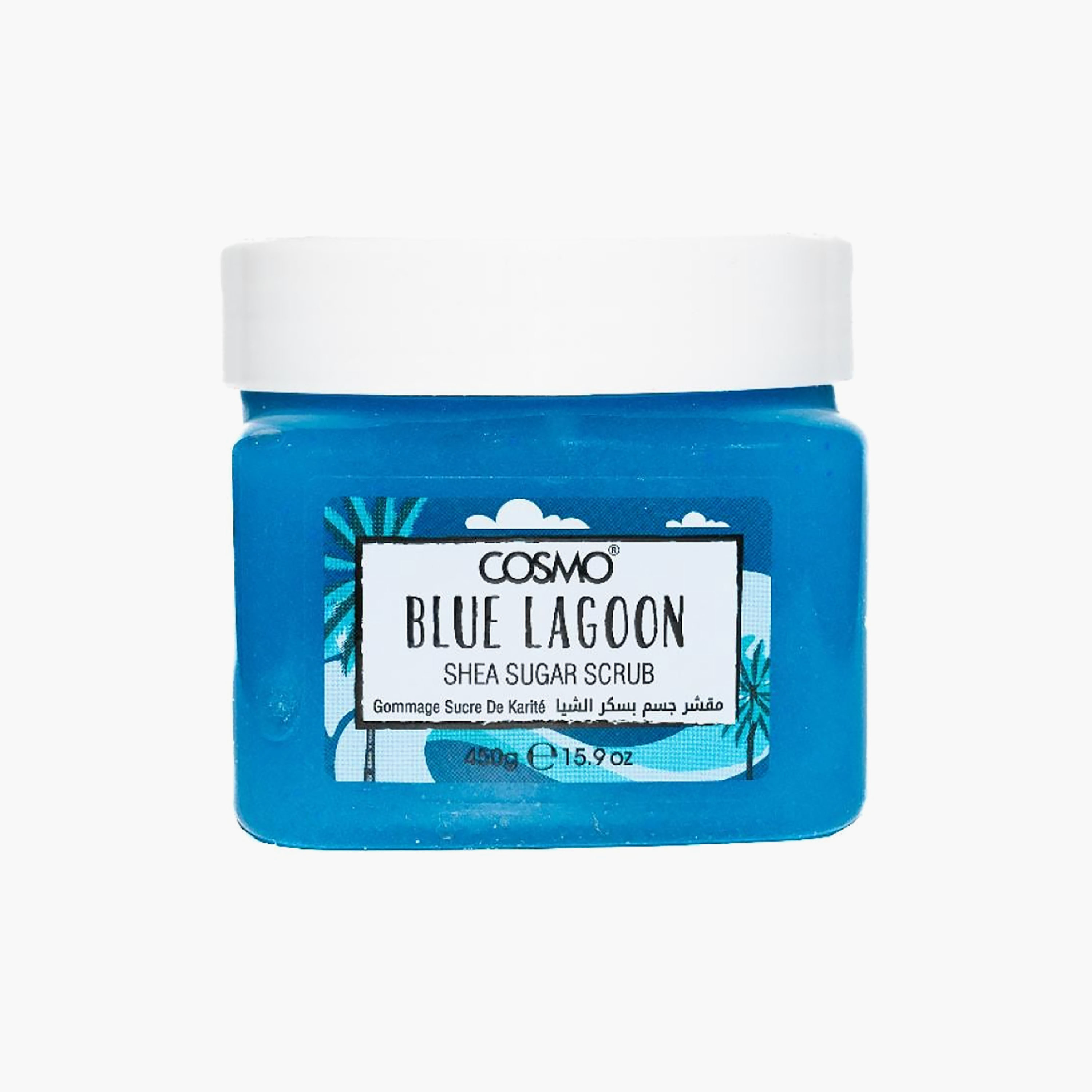 مقشر السكر بزبدة الشيا برائحة البحيرة الزرقاء (بلو لاغون) من كوزمو - 450 مل-beautyandpersonalcare-bathandbody-bathandshower-scrubs-image-2