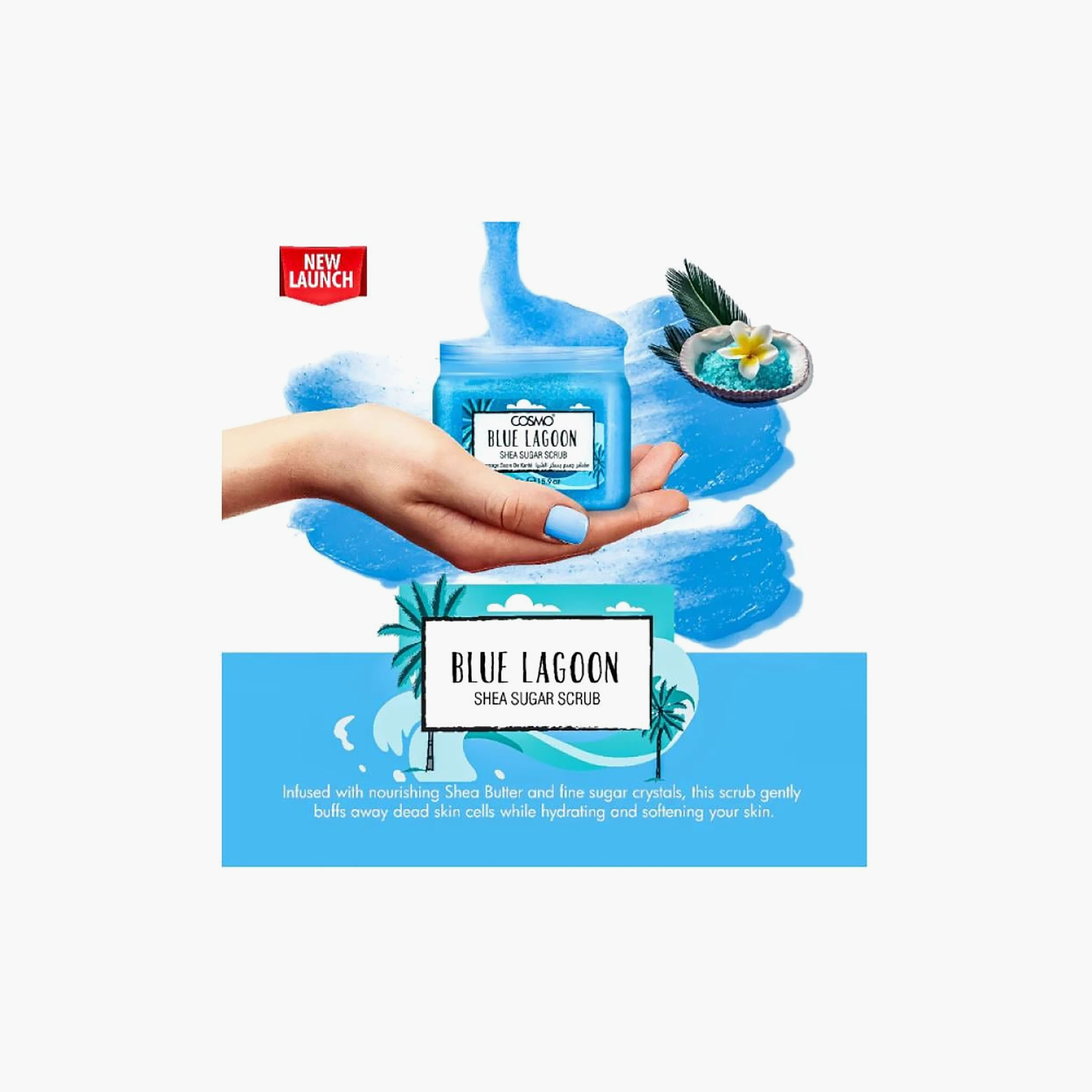 مقشر السكر بزبدة الشيا برائحة البحيرة الزرقاء (بلو لاغون) من كوزمو - 450 مل-beautyandpersonalcare-bathandbody-bathandshower-scrubs-image-4