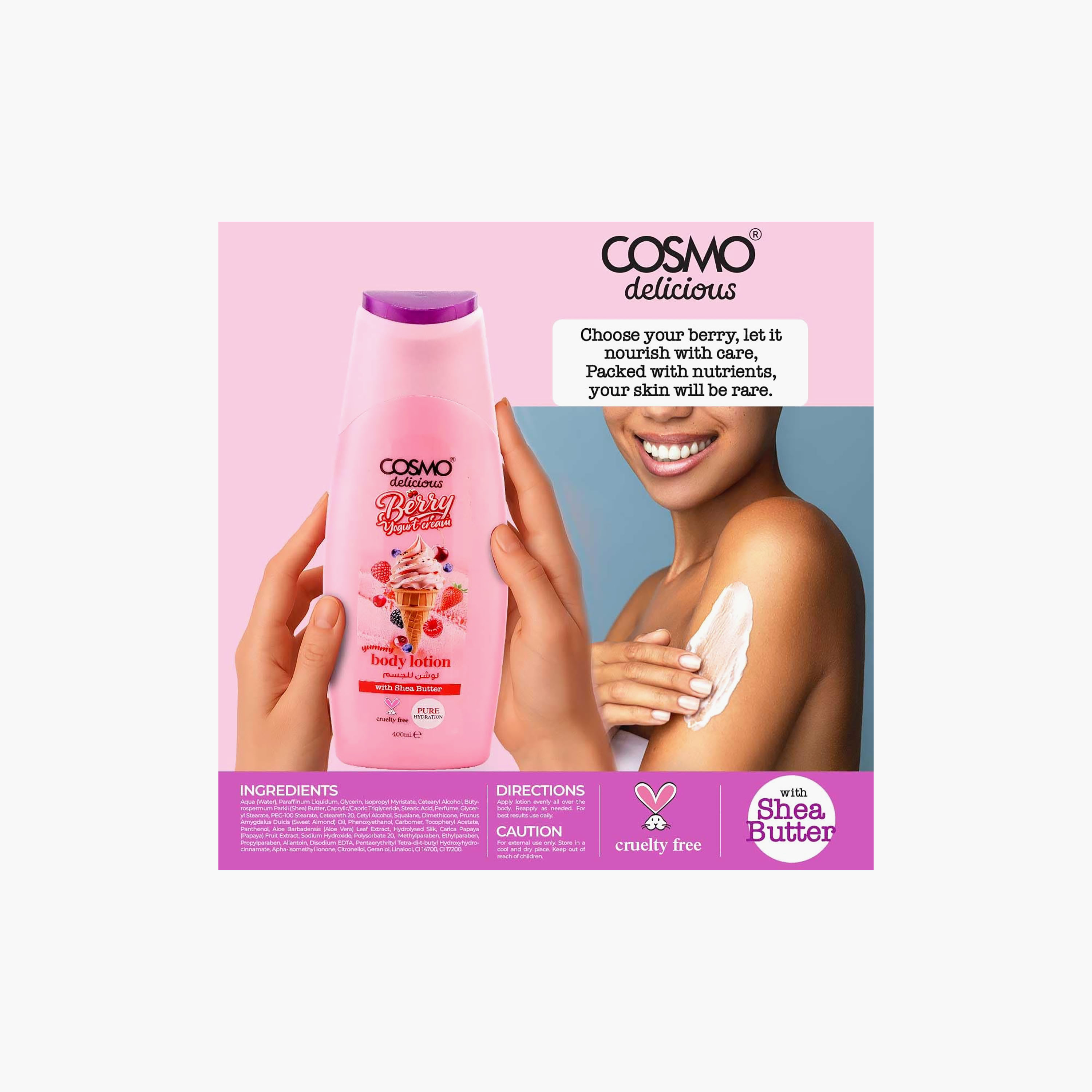 لوشن "ديليشس" المرطب والمعطر للجسم من كوزمو - 400 مل-beautyandpersonalcare-skin-moisturisers-bodyandhandlotions-image-2