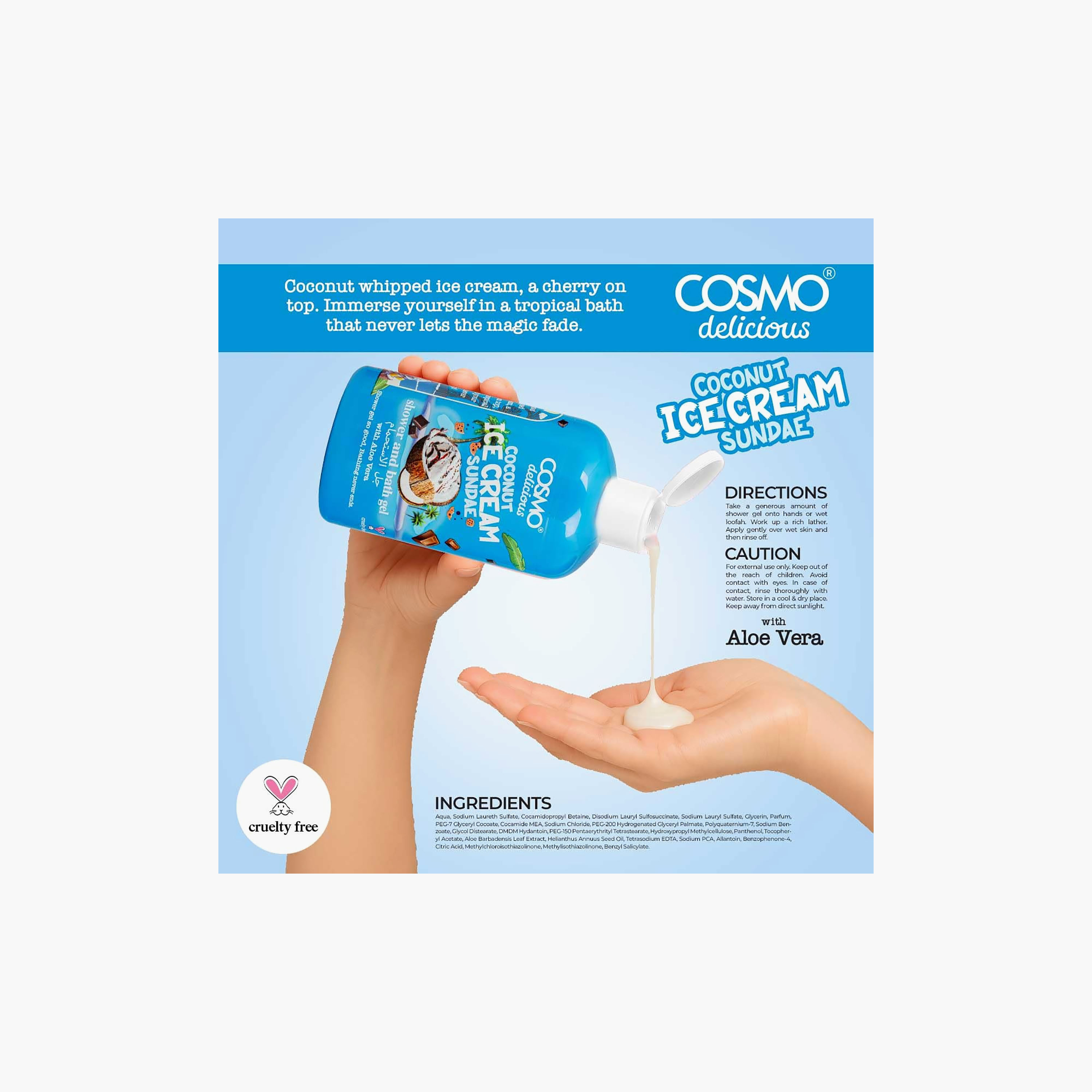 جل الاستحمام (شاور جل) "ديليشس" المنعش من كوزمو - 500 مل-beautyandpersonalcare-bathandbody-bathandshower-bodywash-image-2