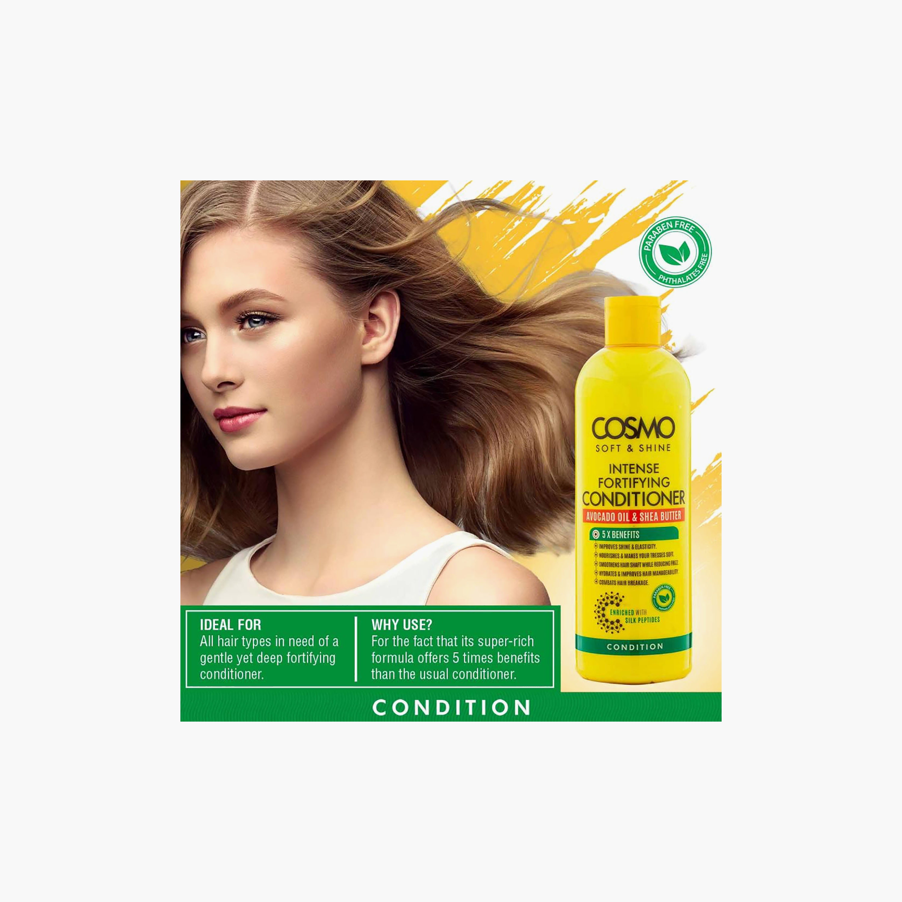 بلسم مغذٍ للشعر بزيت الأفوكادو وزبدة الشيا من كوزمو - 480 مل-beautyandpersonalcare-hair-haircare-conditioners-image-3