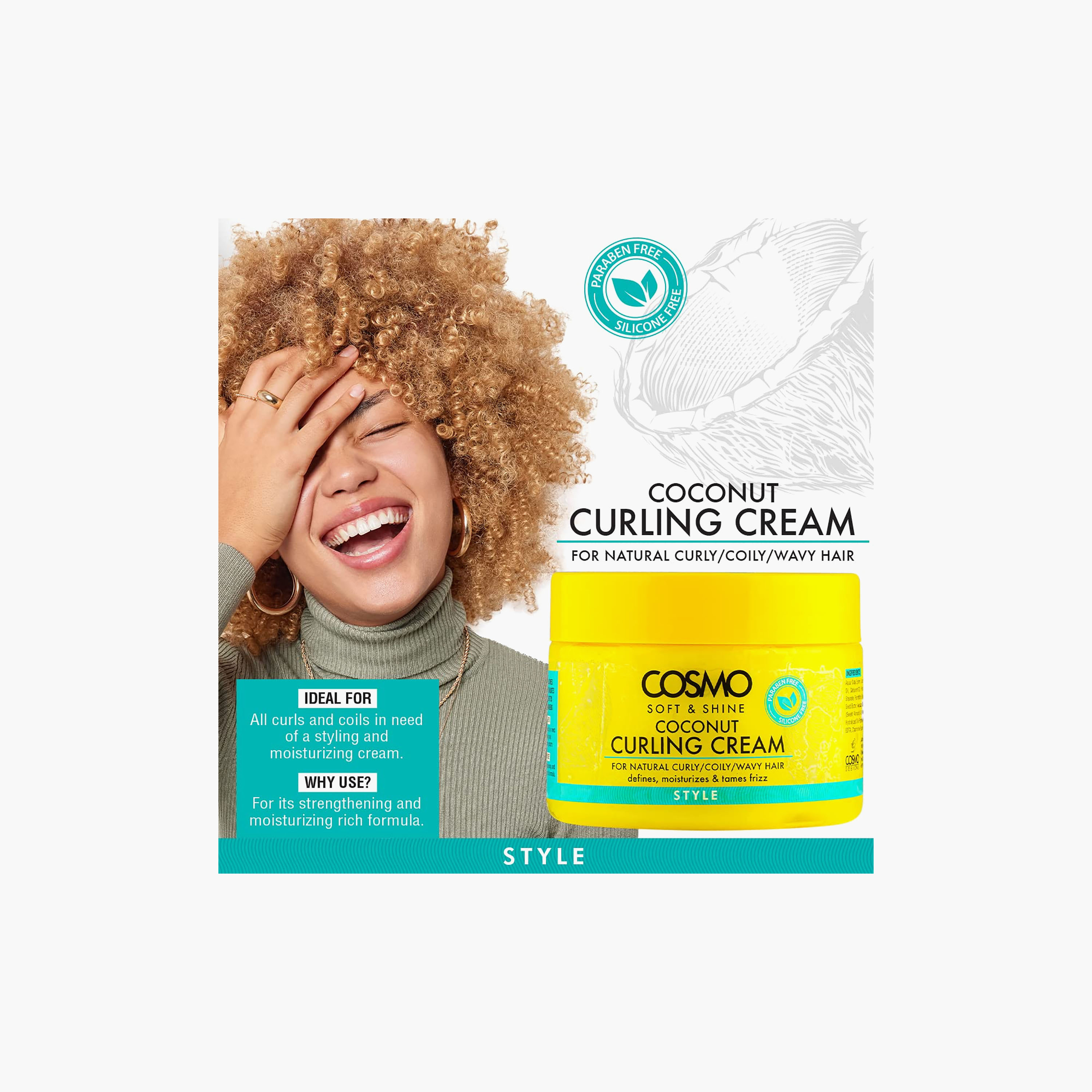 Cosmo Dry & Frizzy Hair Curling Cream With Coconut 325 Ml-beautyandpersonalcare-hair-haircare-hairmasksandcreams-image-3