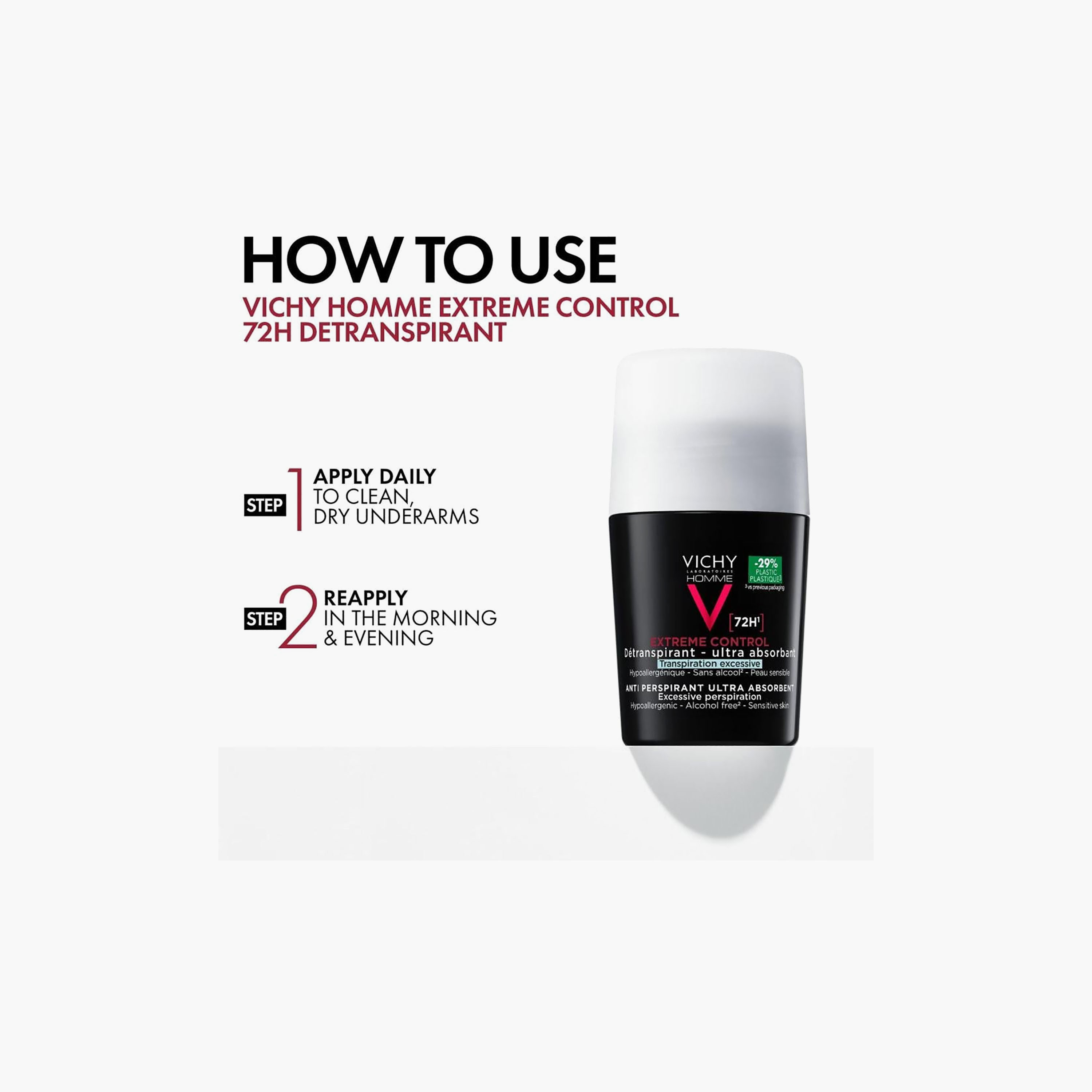 Vichy Homme Roll-On Extreme Control 72H 50 Ml-beautyandpersonalcare-bathandbody-hygieneessentials-image-2
