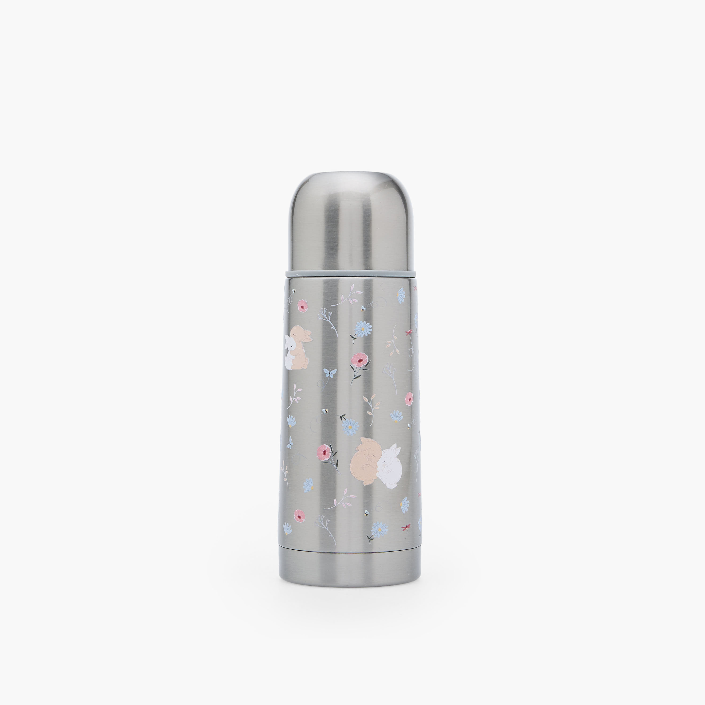 Juniors Bunny Print Stainless Steel Water Bottle with Wide Mouth and Vacuum Insulation - 350 ml-baby-feeding-mealtimeessentials-image-1