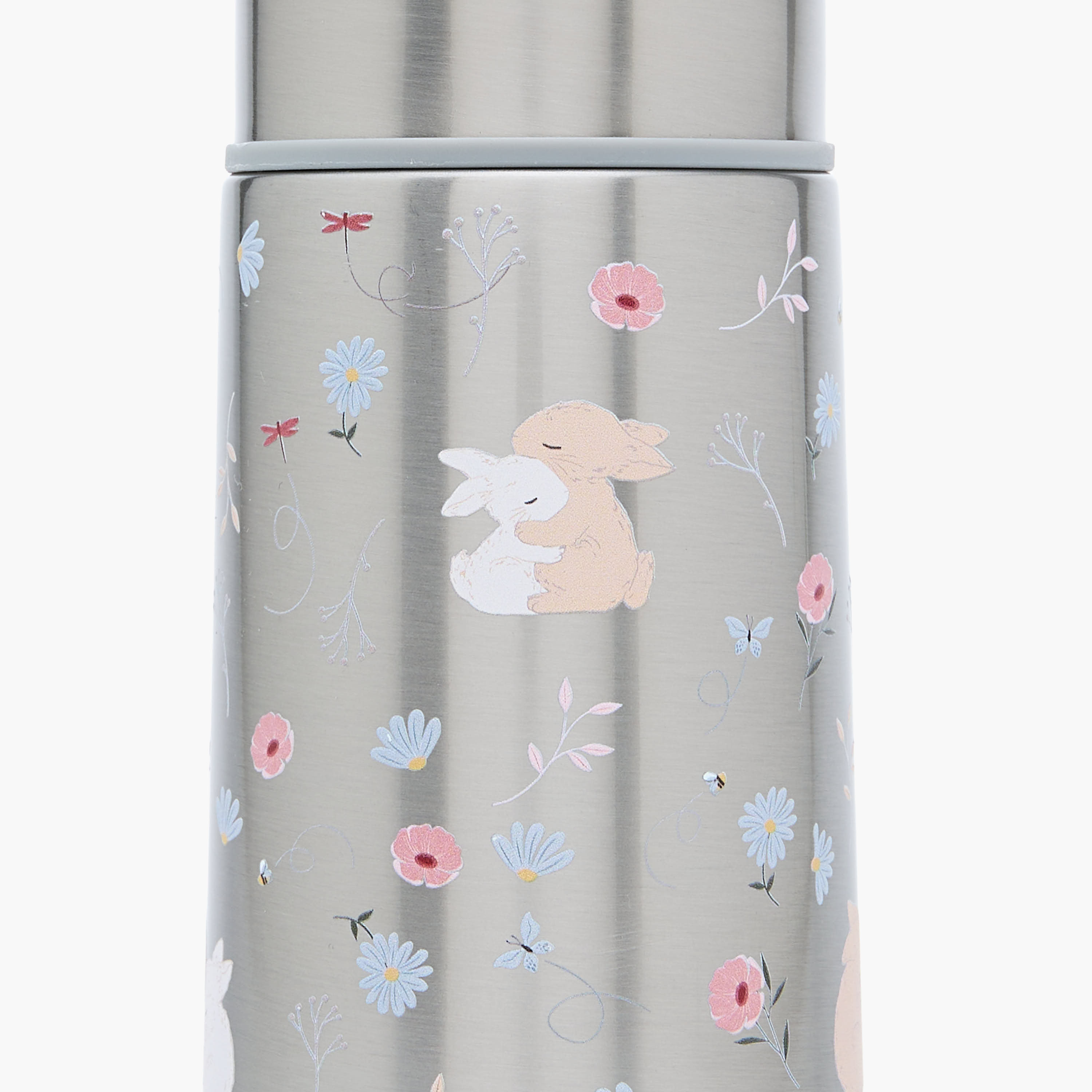Juniors Bunny Print Stainless Steel Water Bottle with Wide Mouth and Vacuum Insulation - 350 ml-baby-feeding-mealtimeessentials-image-2