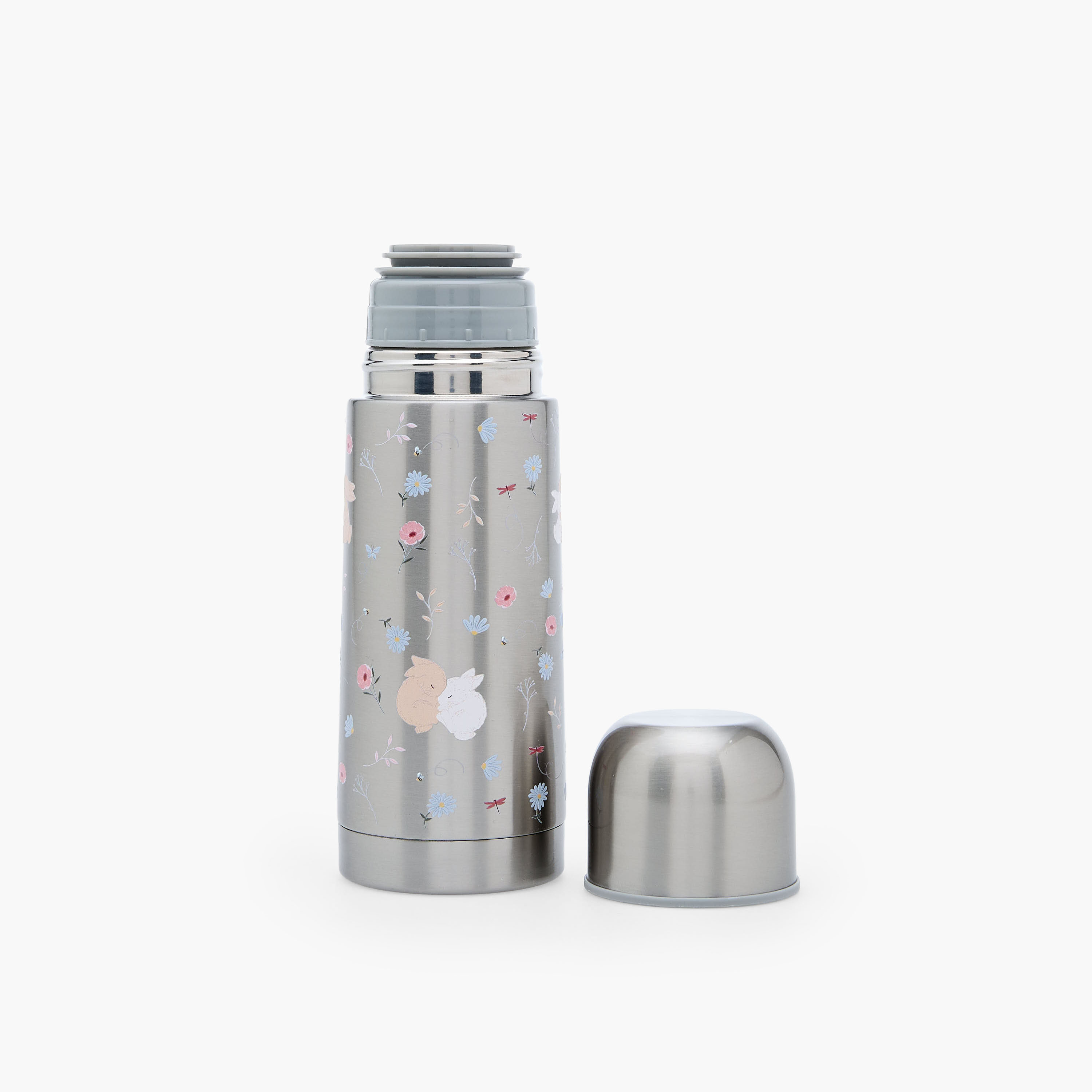 Juniors Bunny Print Stainless Steel Water Bottle with Wide Mouth and Vacuum Insulation - 350 ml-baby-feeding-mealtimeessentials-image-3