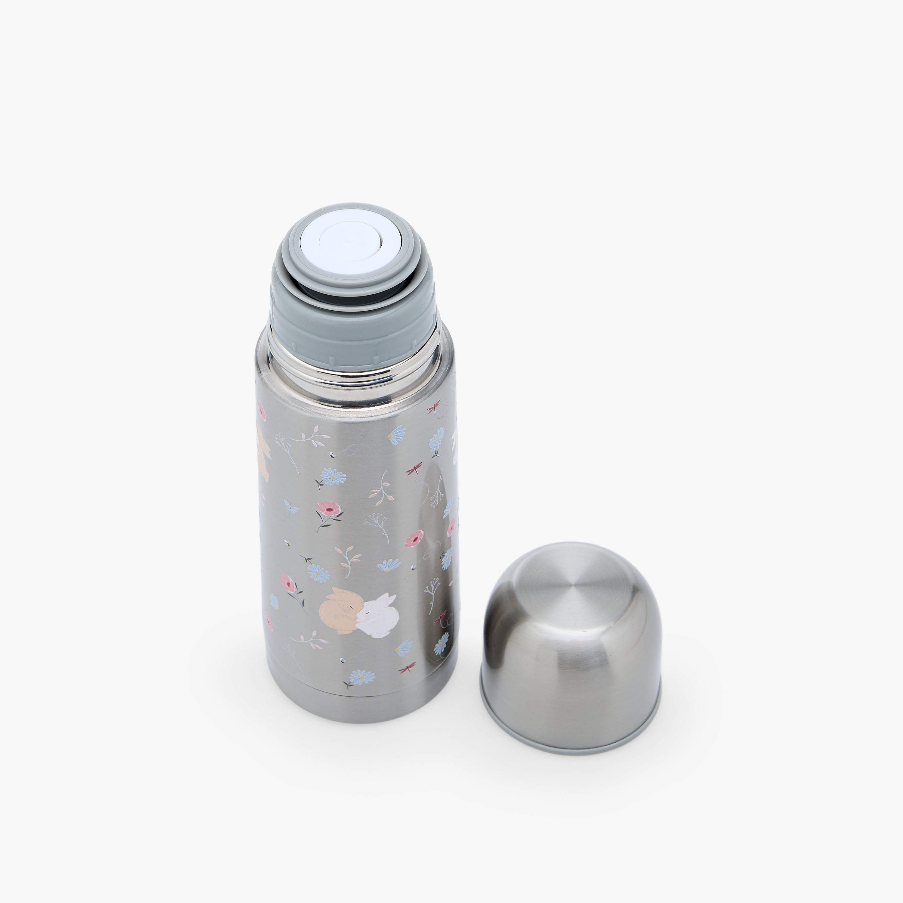 Juniors Bunny Print Stainless Steel Water Bottle with Wide Mouth and Vacuum Insulation - 350 ml-baby-feeding-mealtimeessentials-image-4