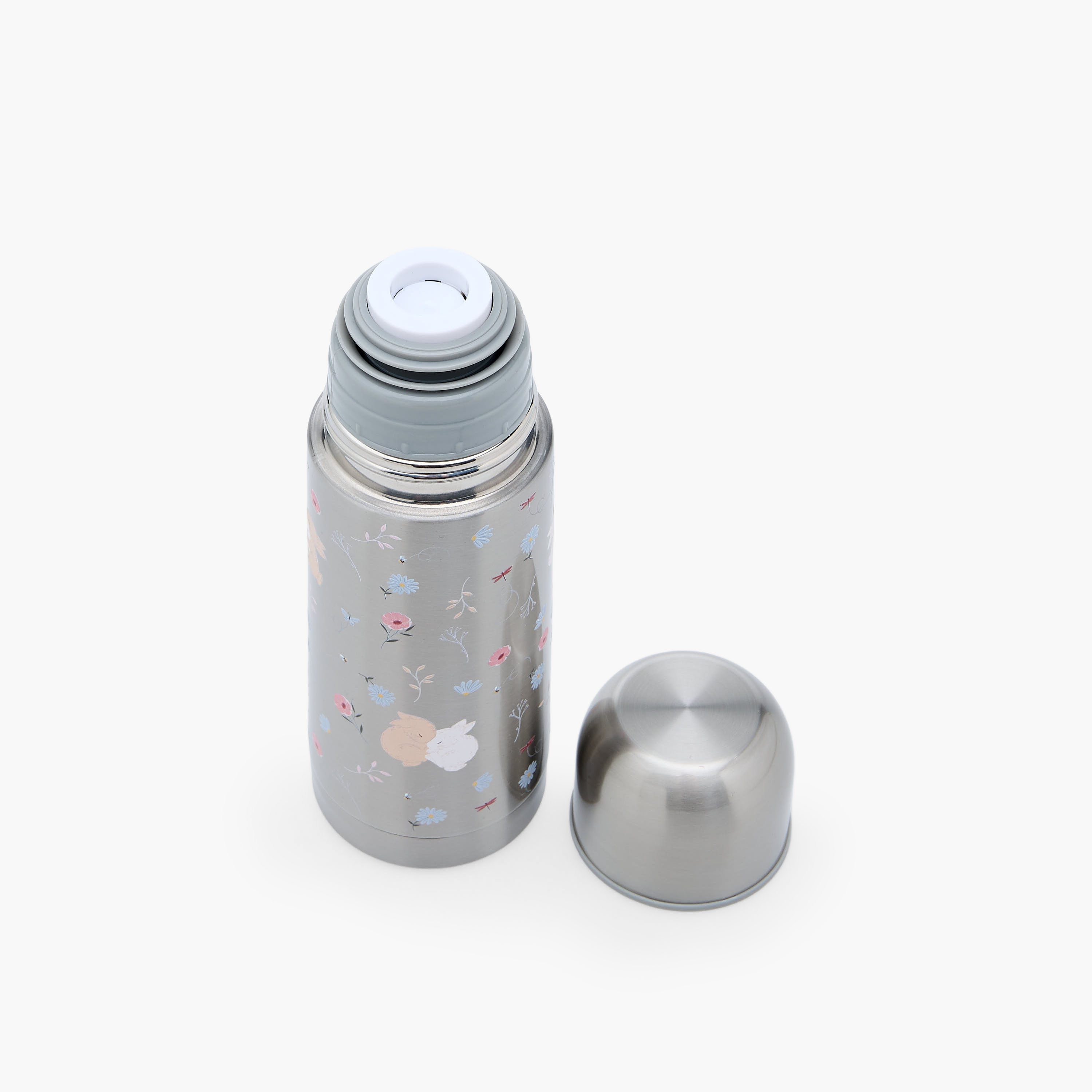 Juniors Bunny Print Stainless Steel Water Bottle with Wide Mouth and Vacuum Insulation - 350 ml-baby-feeding-mealtimeessentials-image-5
