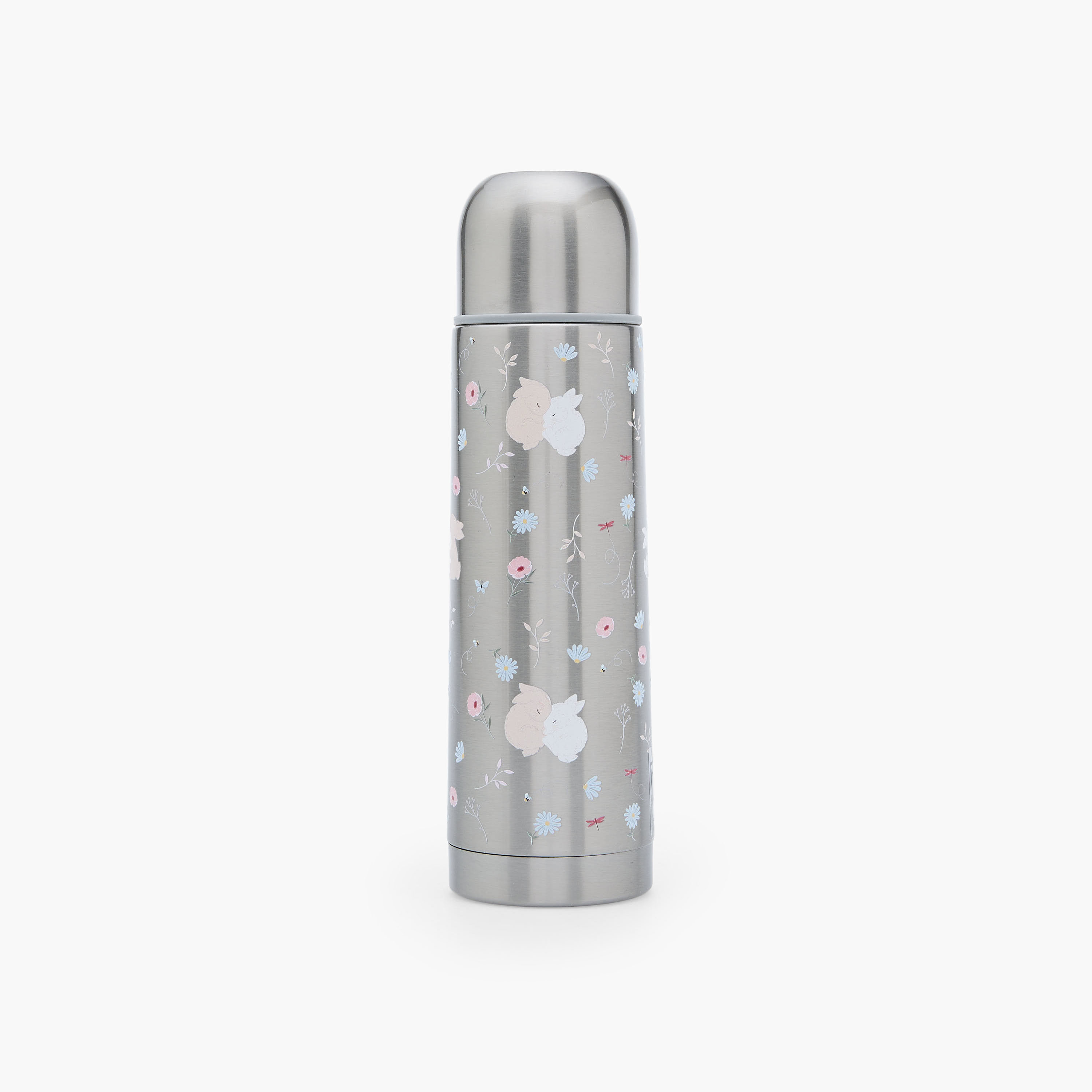 Juniors Bunny Print Stainless Steel Water Bottle with Wide Mouth and Vacuum Insulation - 500 ml-baby-feeding-mealtimeessentials-image-1