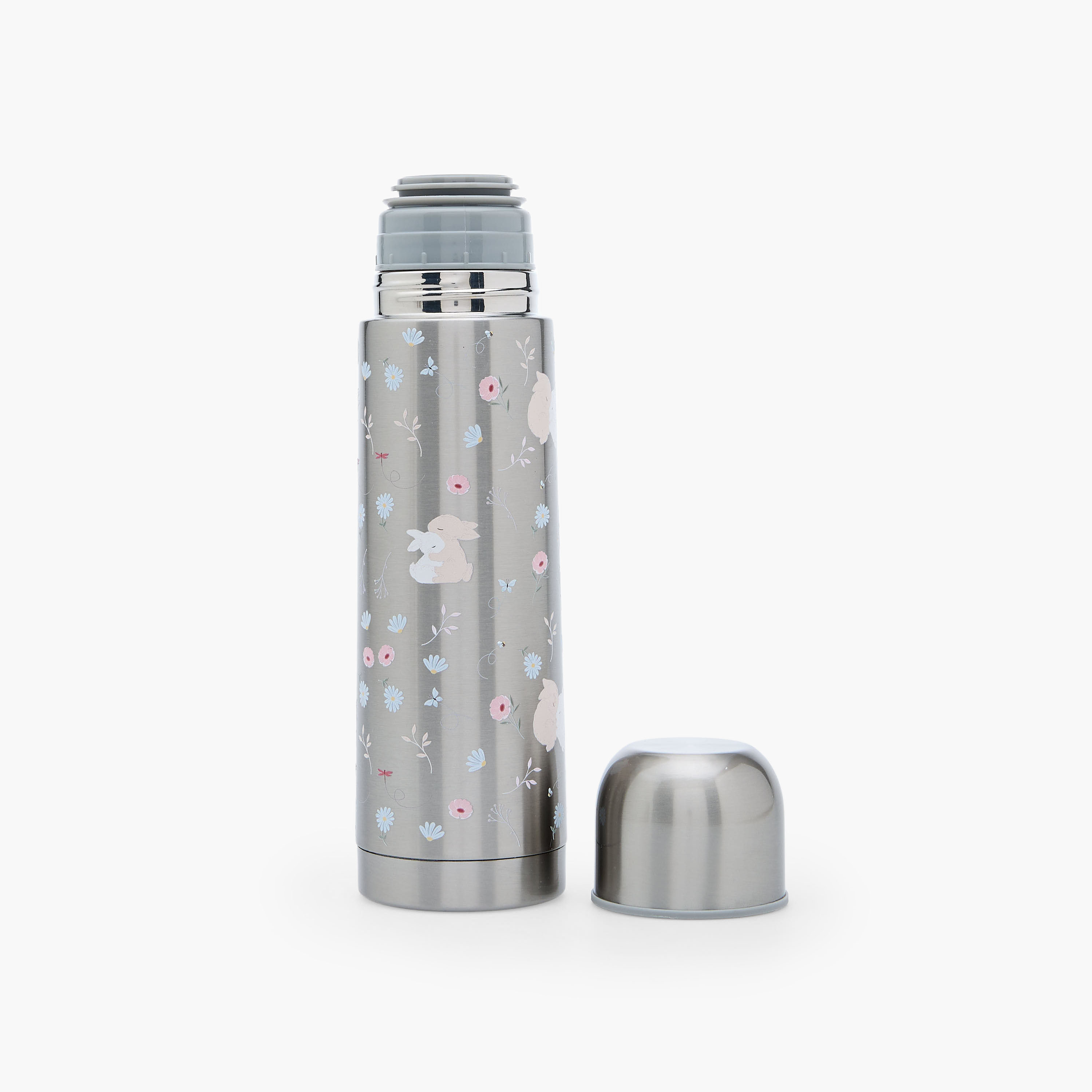 Juniors Bunny Print Stainless Steel Water Bottle with Wide Mouth and Vacuum Insulation - 500 ml-baby-feeding-mealtimeessentials-image-3