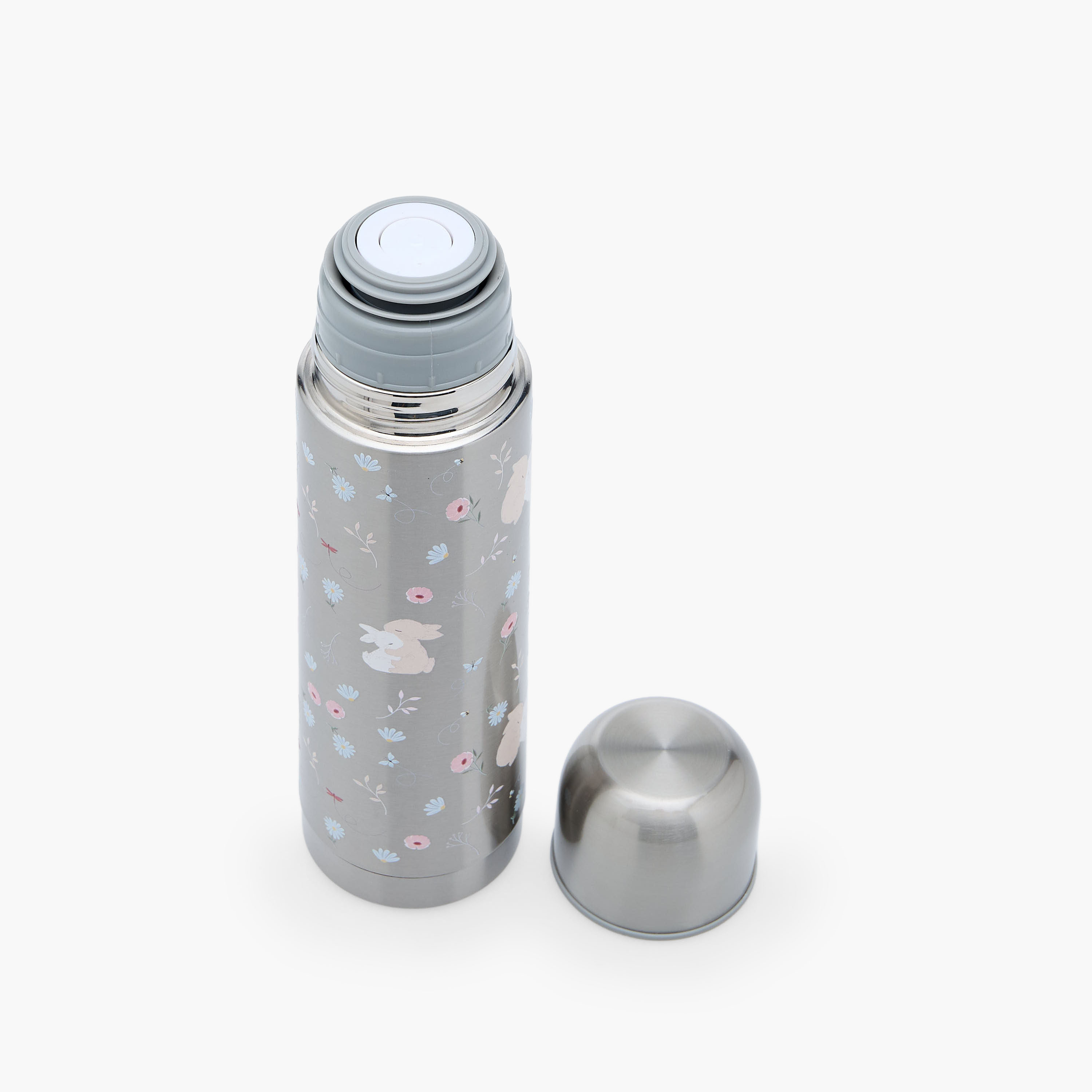Juniors Bunny Print Stainless Steel Water Bottle with Wide Mouth and Vacuum Insulation - 500 ml-baby-feeding-mealtimeessentials-image-4