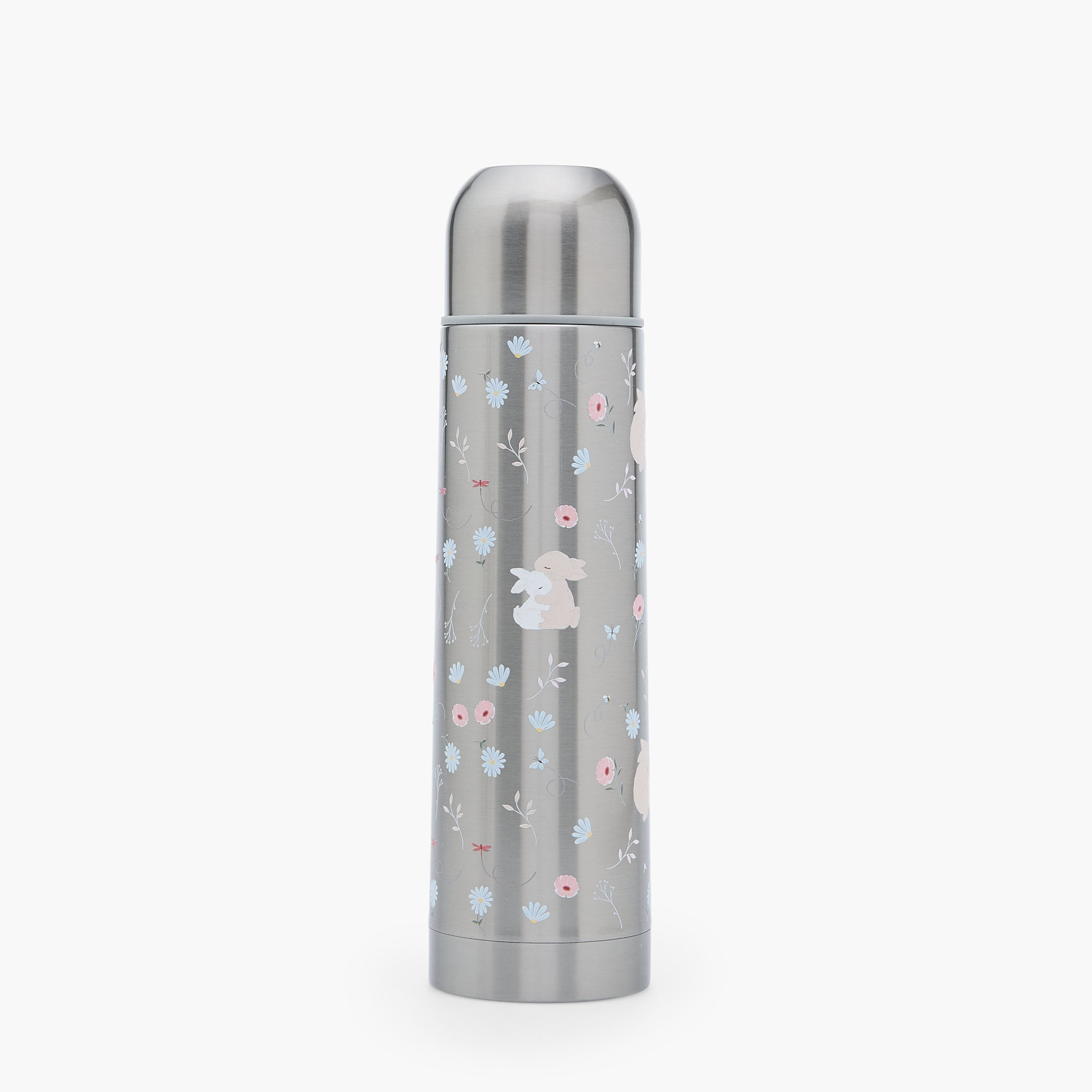 Juniors Bunny Print Stainless Steel Water Bottle with Wide Mouth and Vacuum Insulation - 750 ml-baby-feeding-mealtimeessentials-image-1