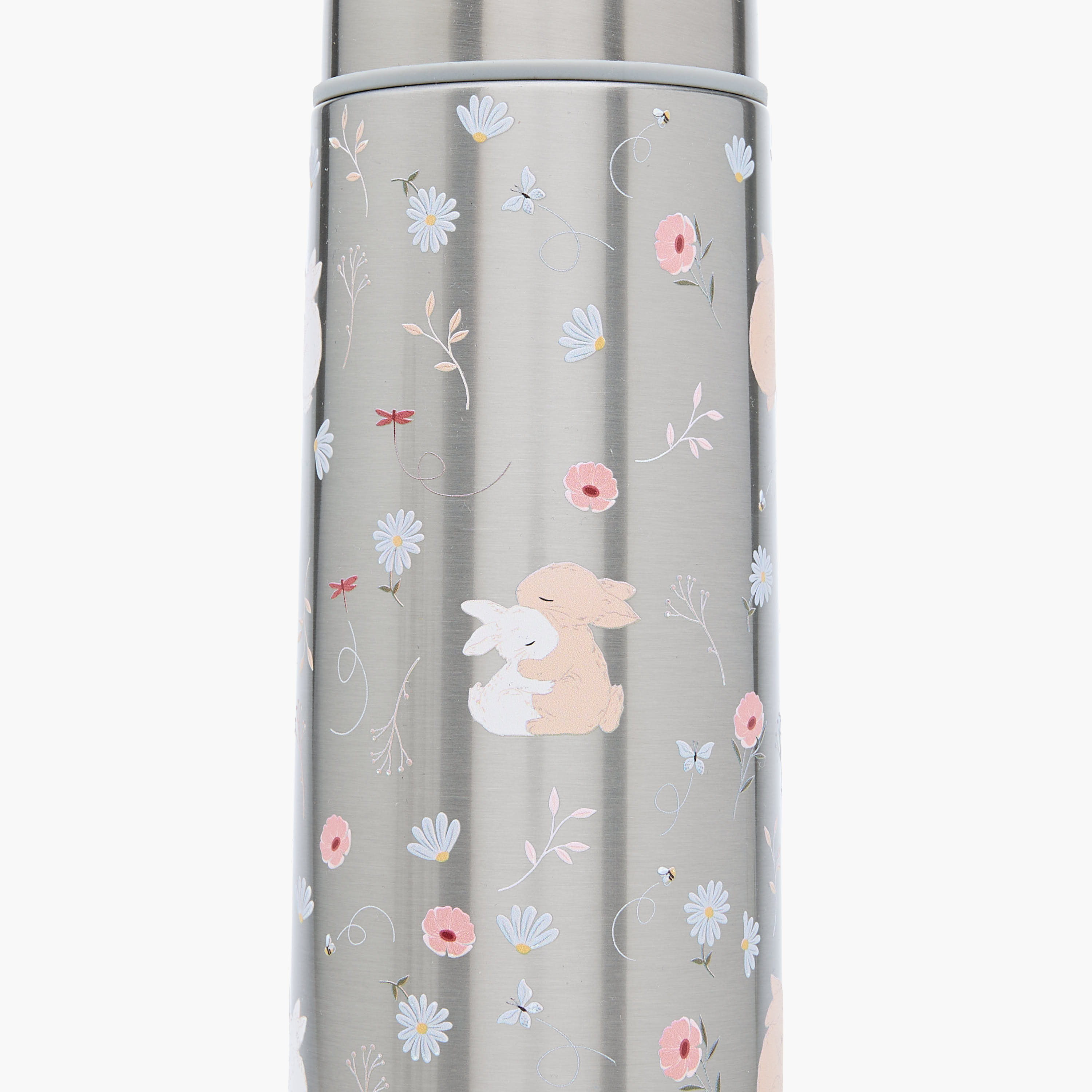 Juniors Bunny Print Stainless Steel Water Bottle with Wide Mouth and Vacuum Insulation - 1 L-baby-feeding-mealtimeessentials-image-2