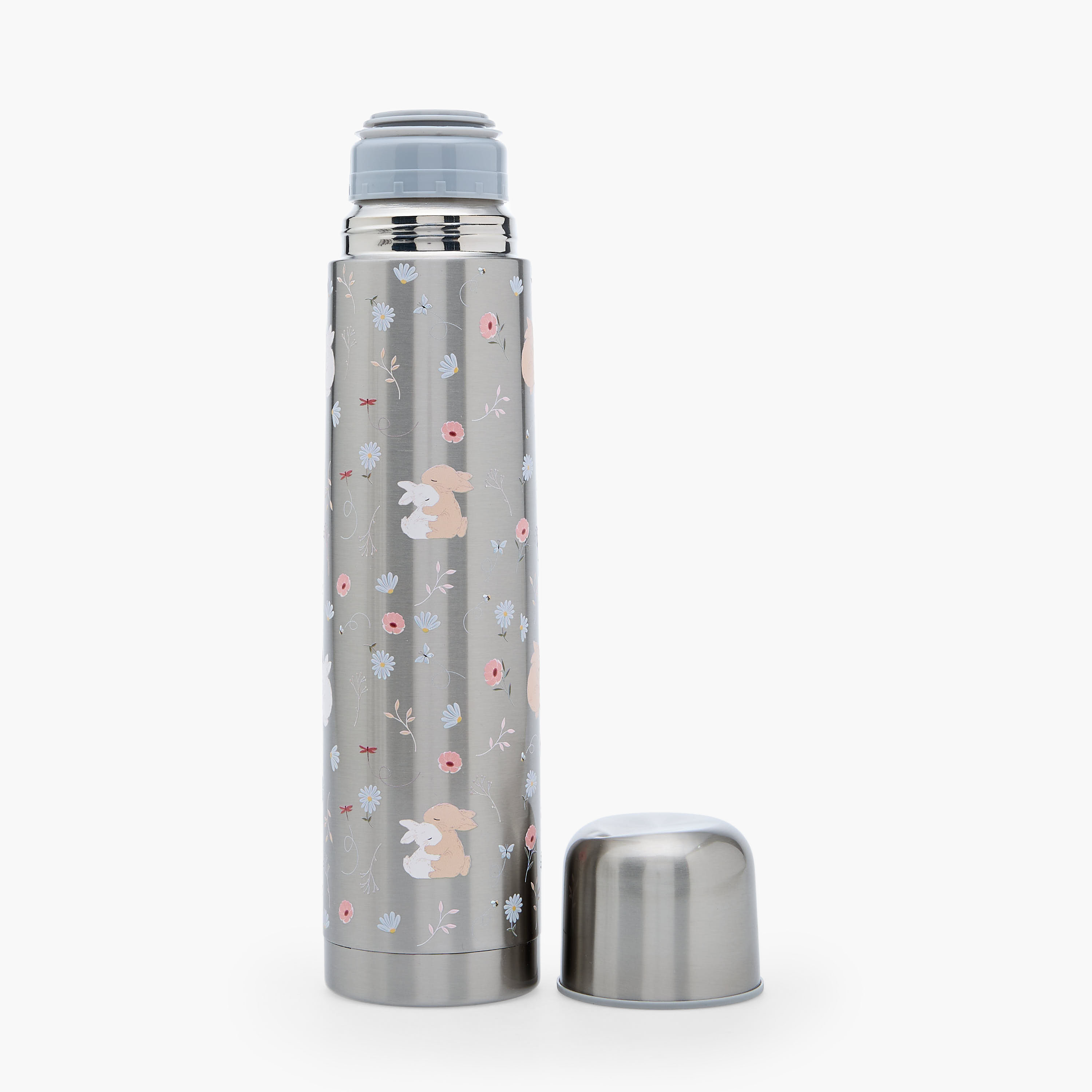 Juniors Bunny Print Stainless Steel Water Bottle with Wide Mouth and Vacuum Insulation - 1 L-baby-feeding-mealtimeessentials-image-3