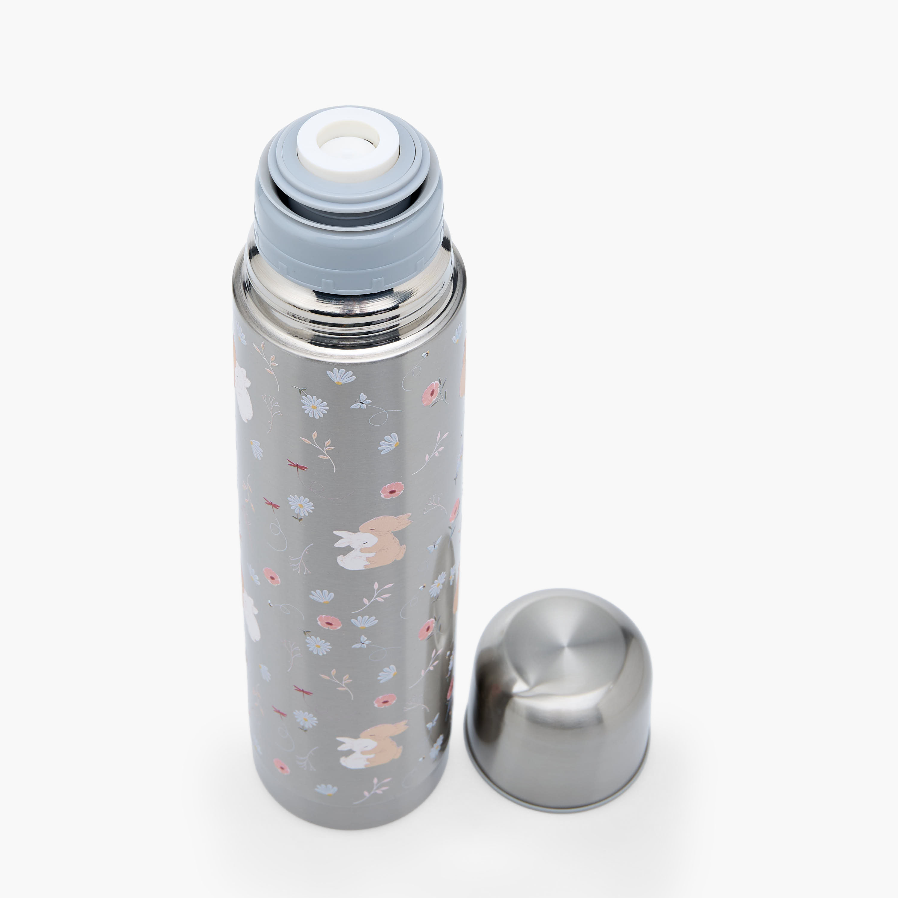 Juniors Bunny Print Stainless Steel Water Bottle with Wide Mouth and Vacuum Insulation - 1 L-baby-feeding-mealtimeessentials-image-5