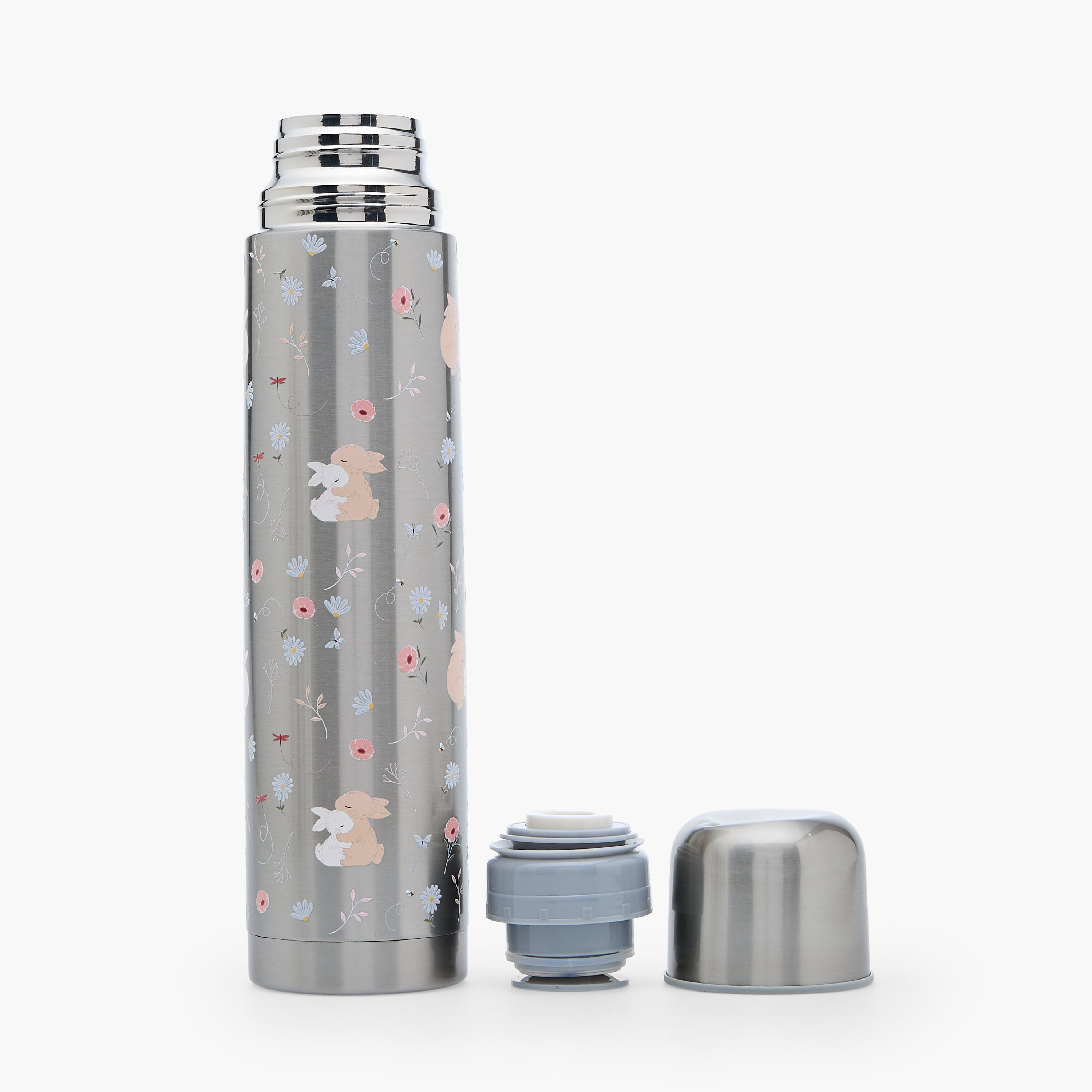 Juniors Bunny Print Stainless Steel Water Bottle with Wide Mouth and Vacuum Insulation - 1 L-baby-feeding-mealtimeessentials-image-8