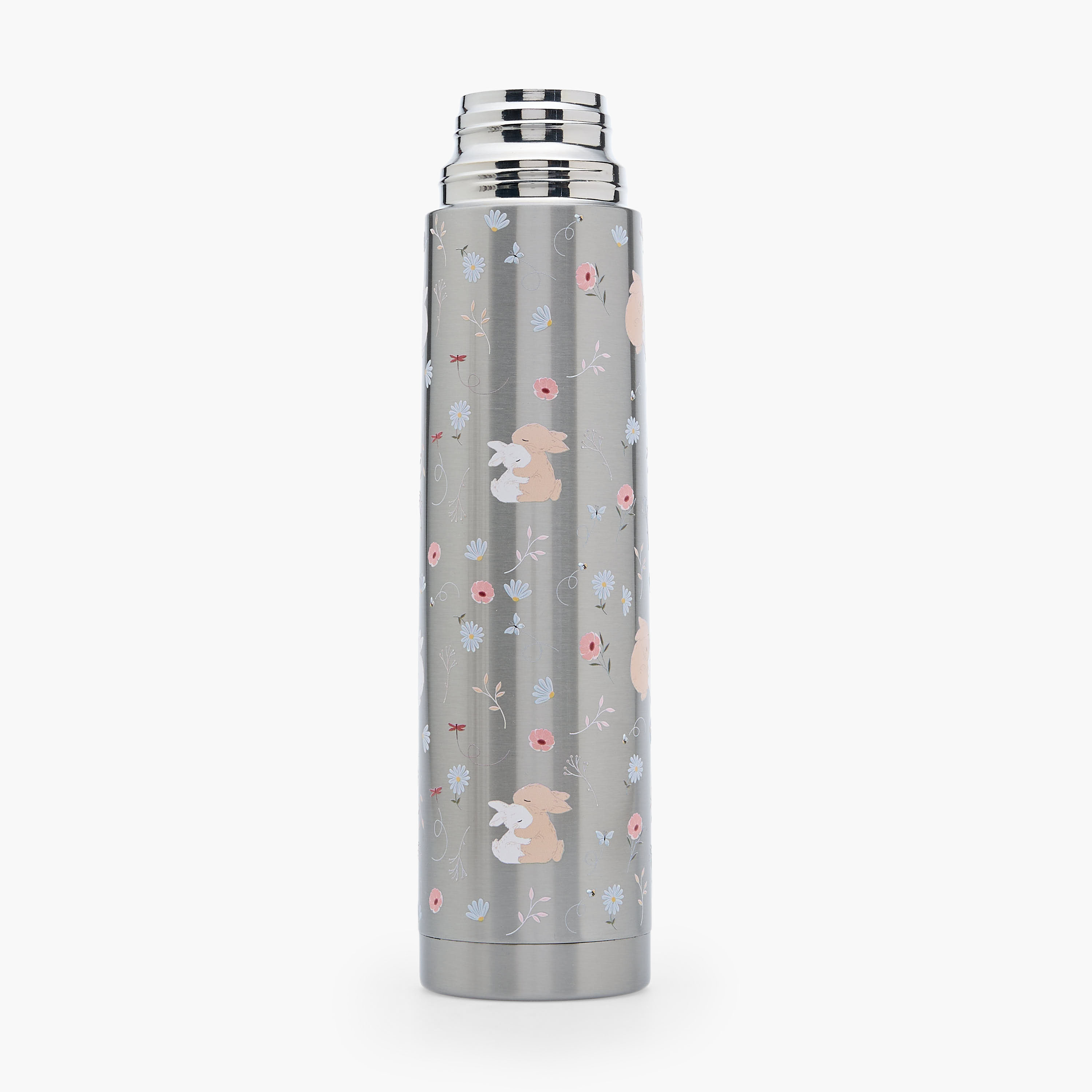 Juniors Bunny Print Stainless Steel Water Bottle with Wide Mouth and Vacuum Insulation - 1 L-baby-feeding-mealtimeessentials-image-9